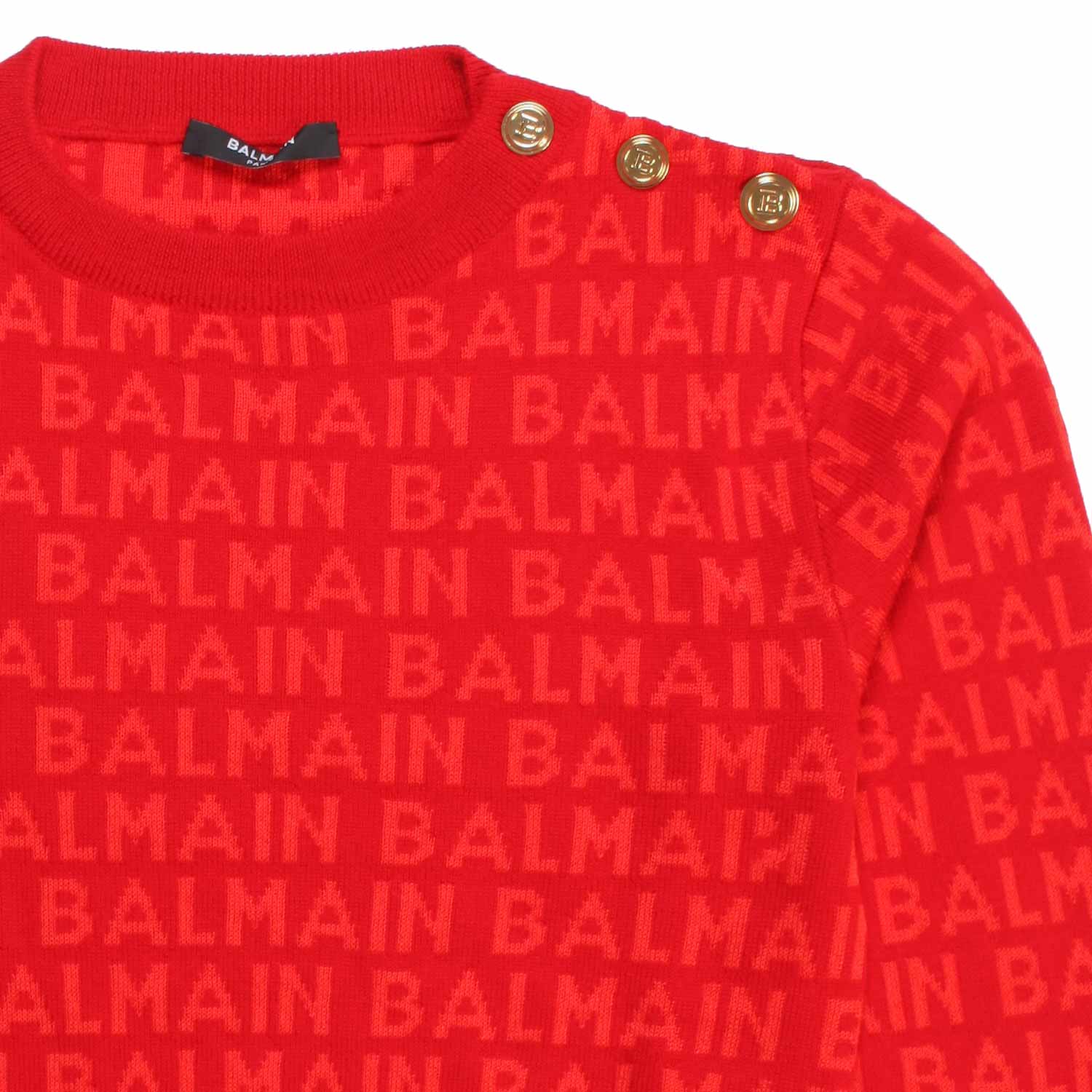 PULLOVER ROSSO CON LOGHI JACQUARD BAMBINA TEEN - annameglio.com abbigliamento moda