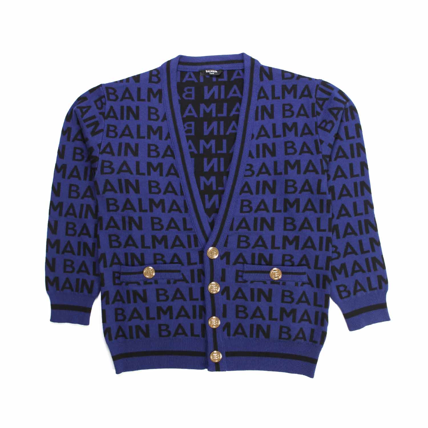 CARDIGAN JACQUARD BLU E NERO BAMBINA TEEN - annameglio.com abbigliamento moda