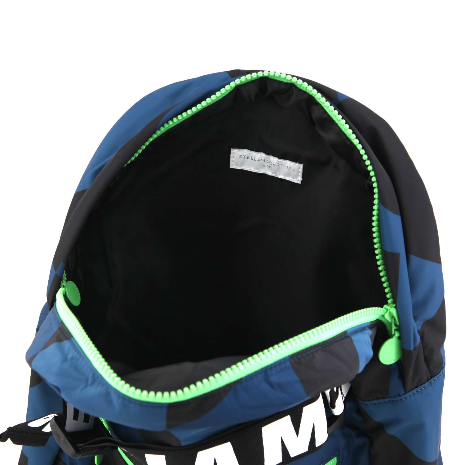 ZAINO BLU E NERO CON DETTAGLI VERDE FLUO - annameglio.com abbigliamento moda