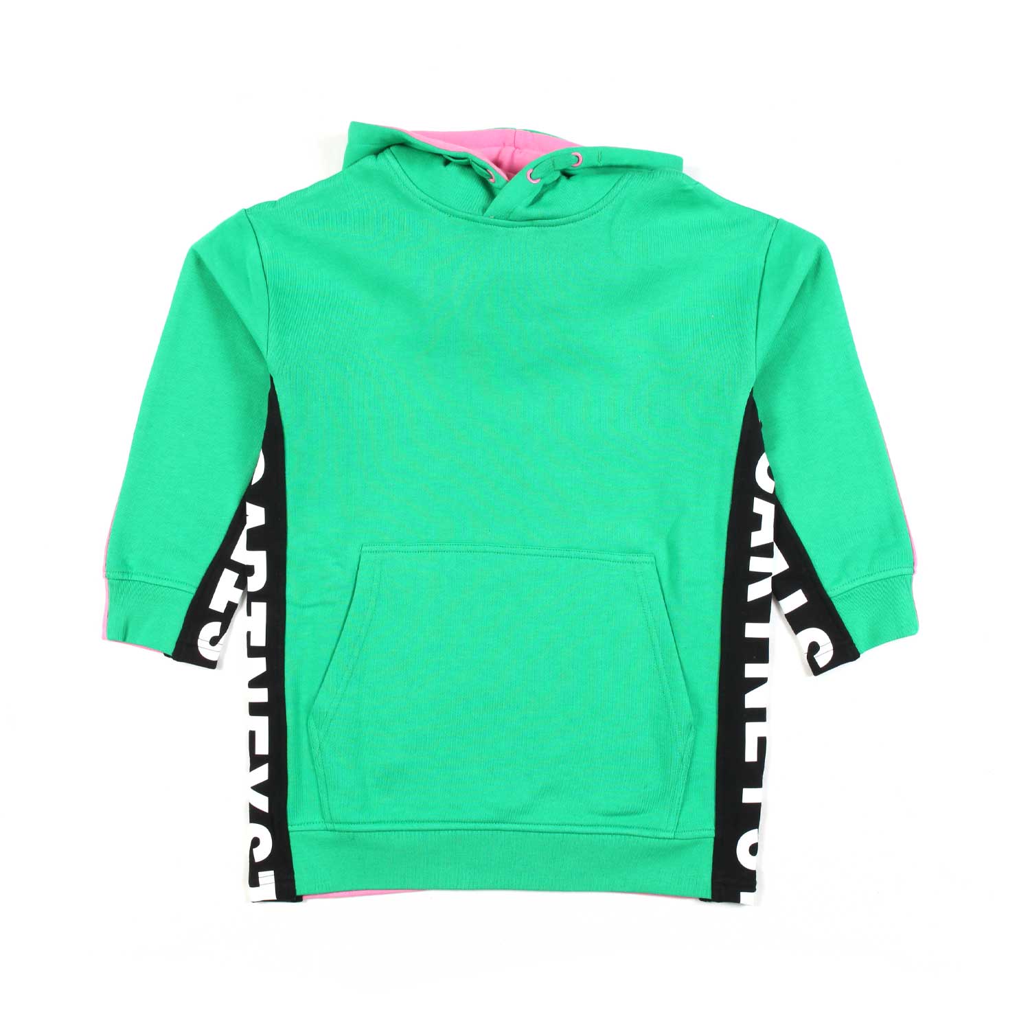 ABITO IN FELPA ROSA E VERDE CON CAPPUCCIO - annameglio.com abbigliamento moda