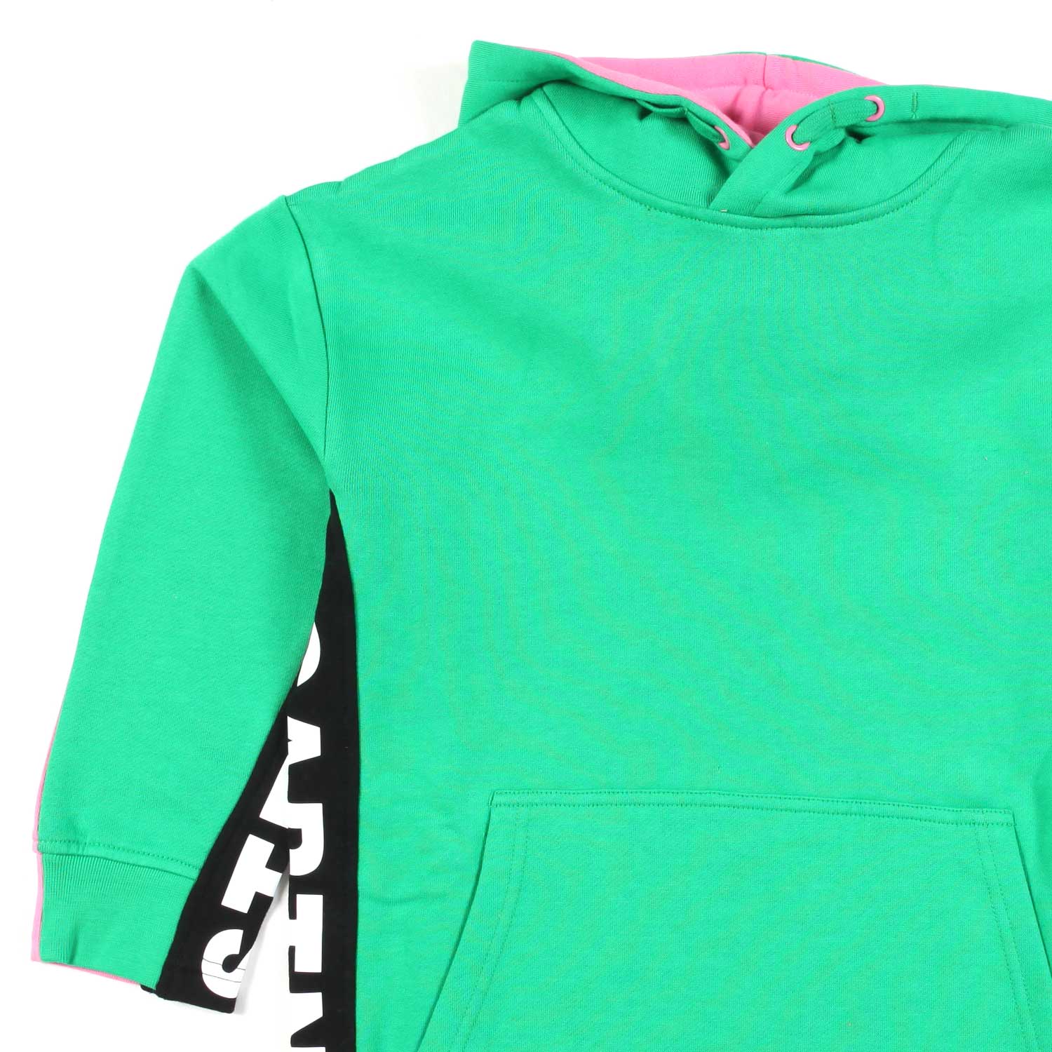 ABITO IN FELPA ROSA E VERDE CON CAPPUCCIO - annameglio.com abbigliamento moda