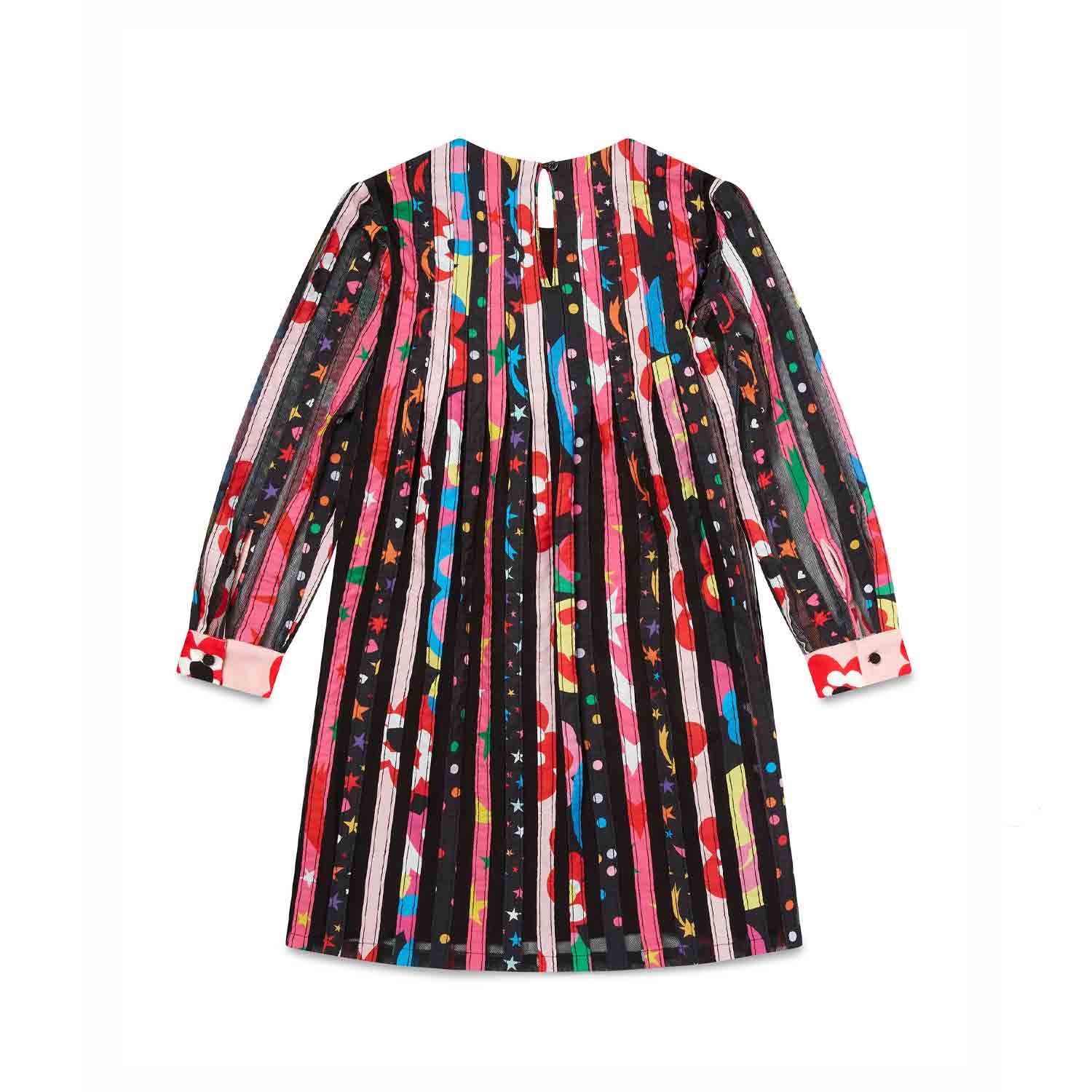 ABITO PATCHWORK IN TULLE NERO E MULTICOLOR - annameglio.com abbigliamento moda