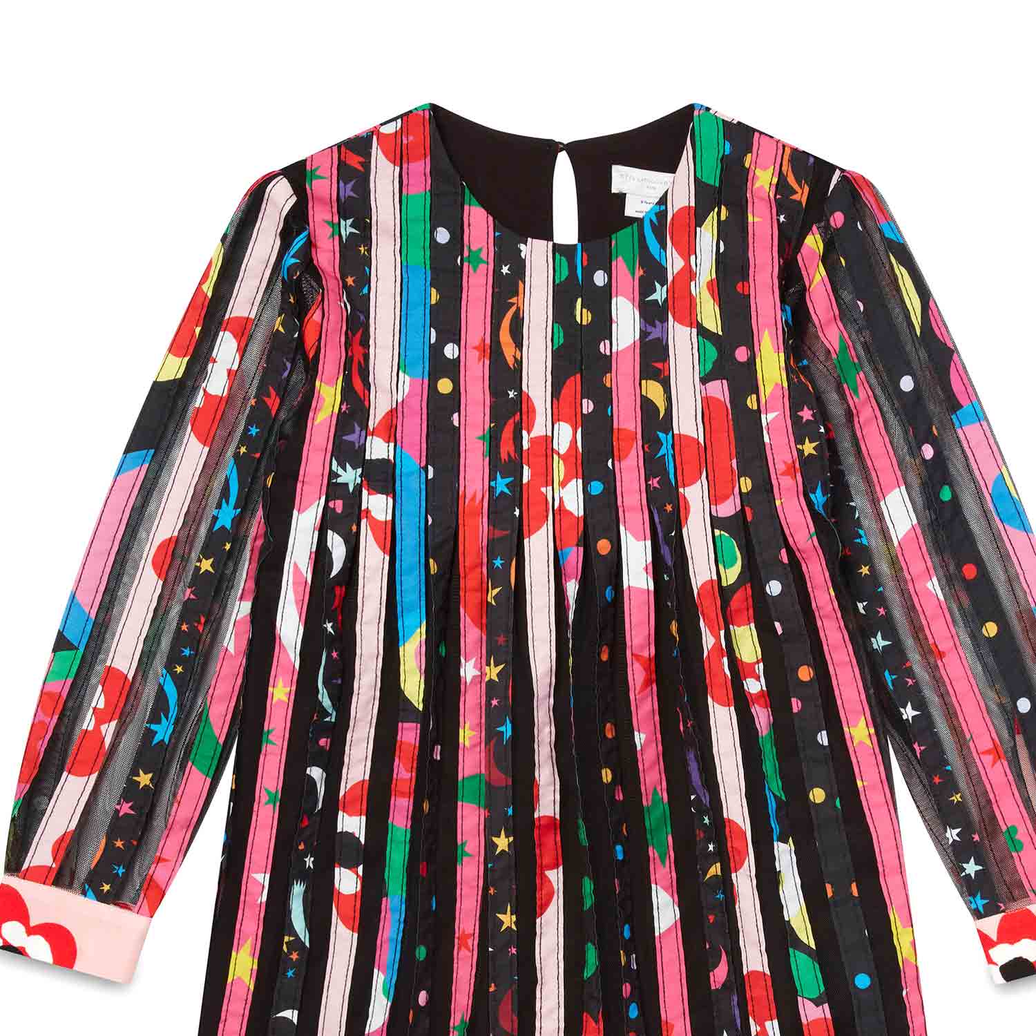 ABITO PATCHWORK IN TULLE NERO E MULTICOLOR - annameglio.com abbigliamento moda