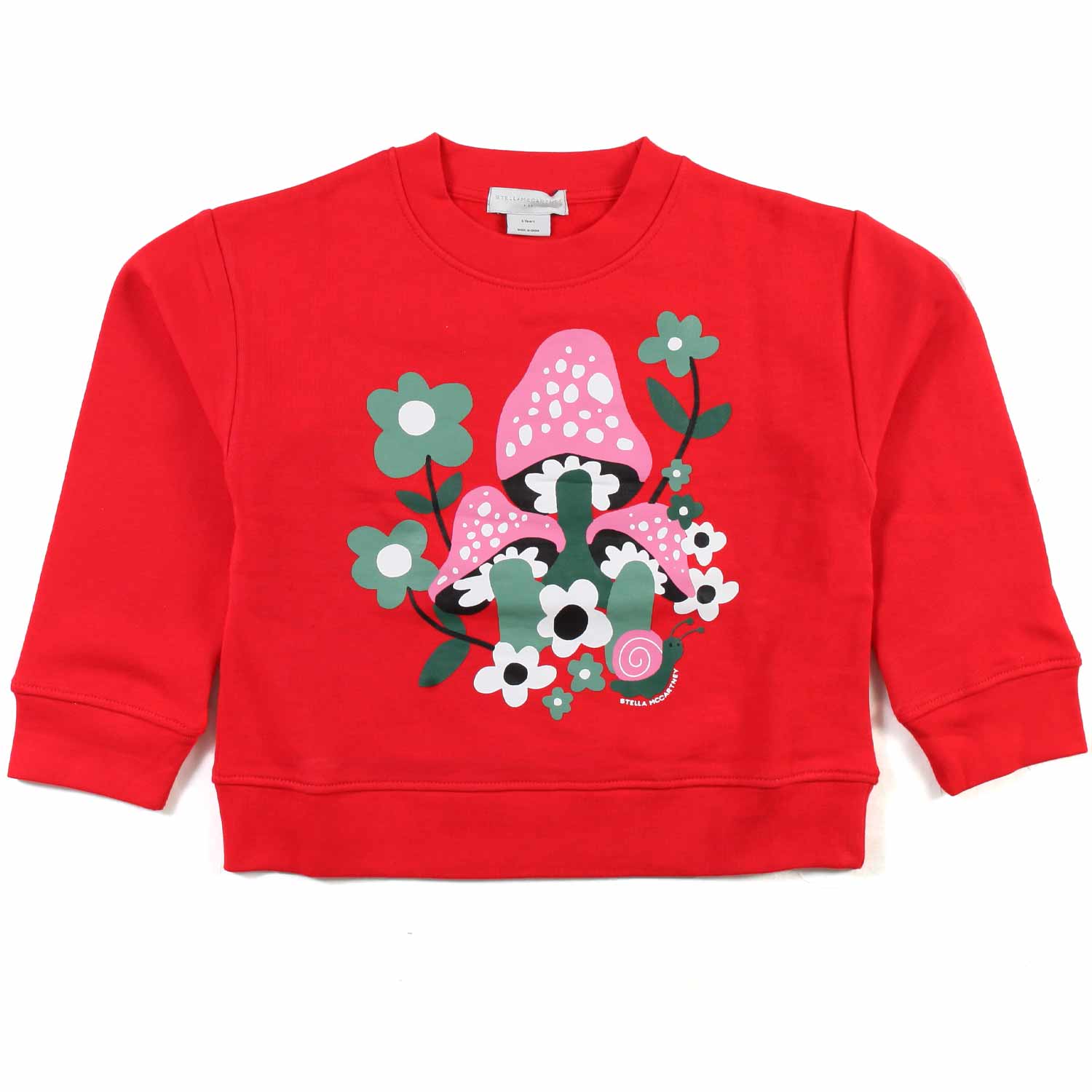 FELPA ROSSA CON STAMPA FUNGHI BAMBINA - annameglio.com abbigliamento moda
