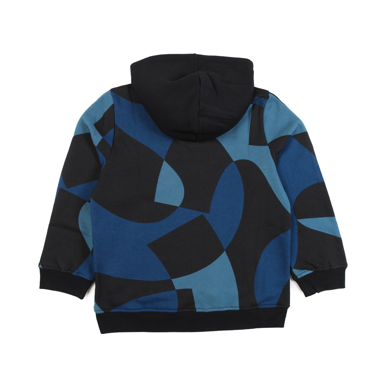 FELPA UNISEX NERA CON CAPPUCCIO E STAMPE MULTICOLO - annameglio.com abbigliamento moda