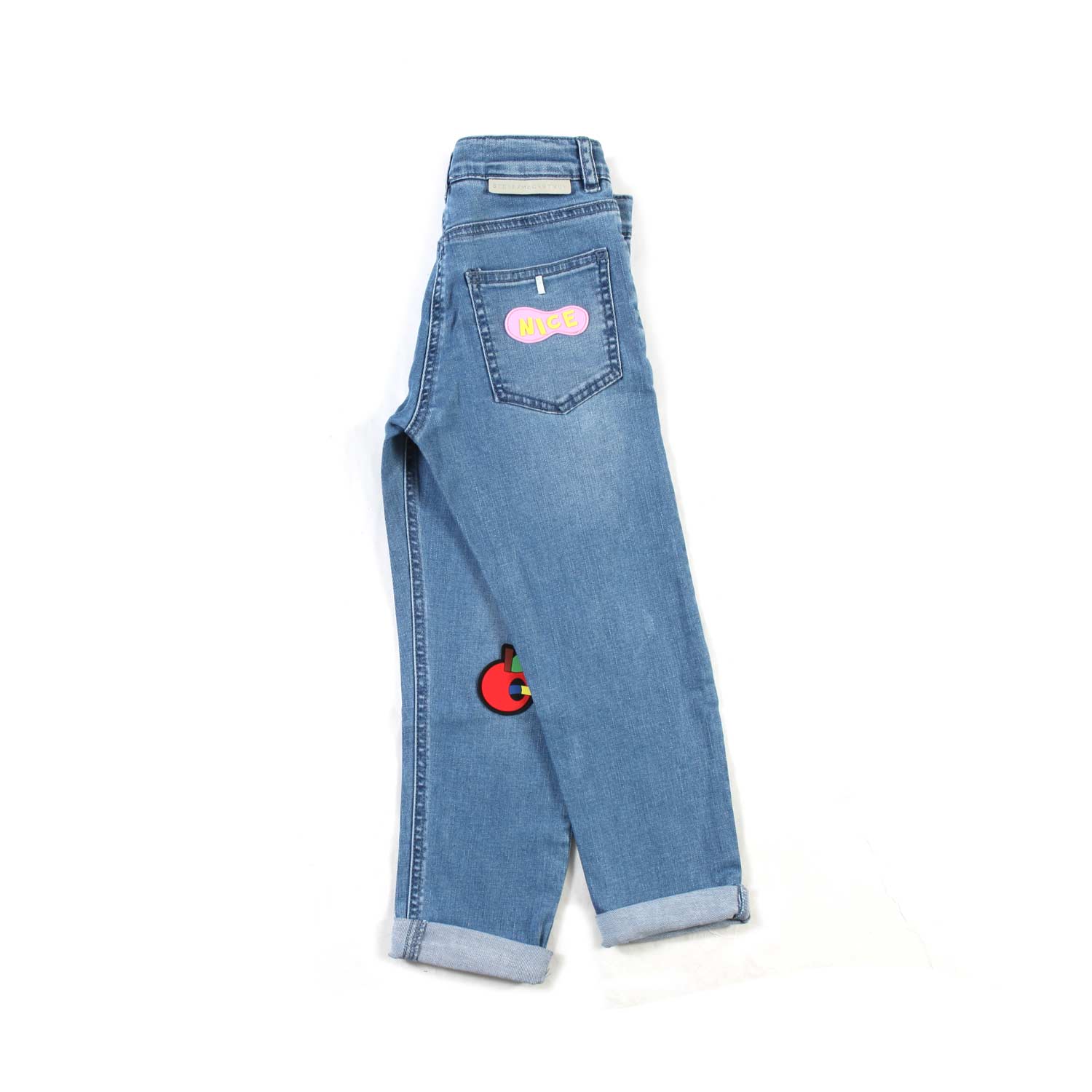 JEANS CHIARO CON PATCH MULTICOLOR BAMBINA - annameglio.com abbigliamento moda