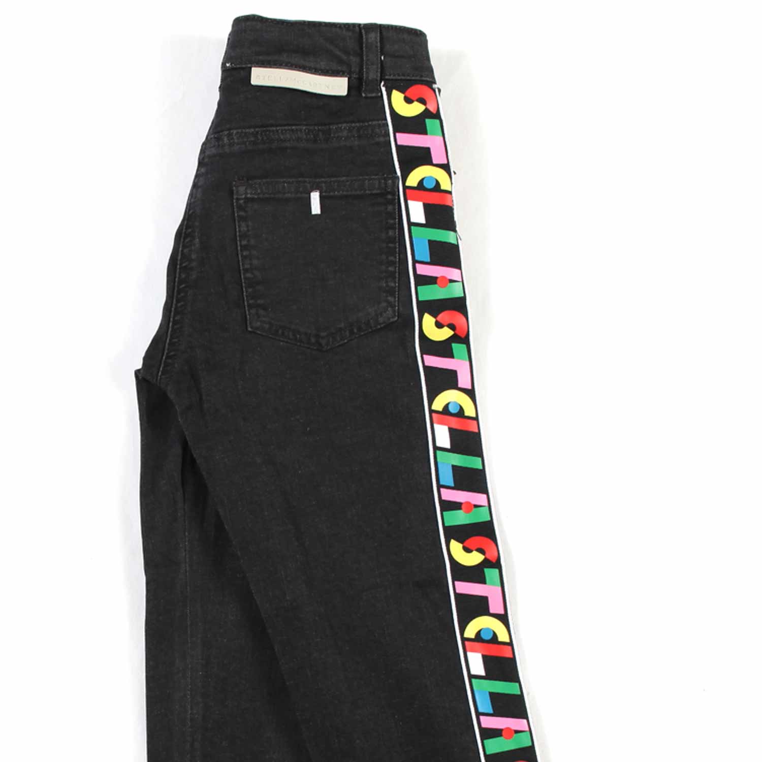 JEANS NERO CON LOGHI MULTICOLOR - annameglio.com abbigliamento moda