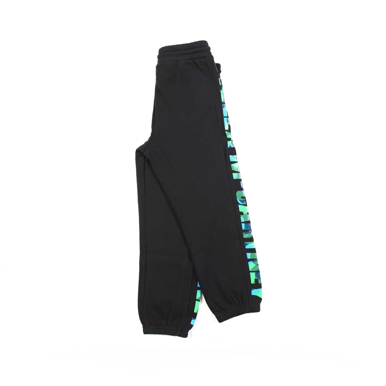 PANTALONE JOGGER NERO CON LOGHI MULTICOLOR - annameglio.com abbigliamento moda