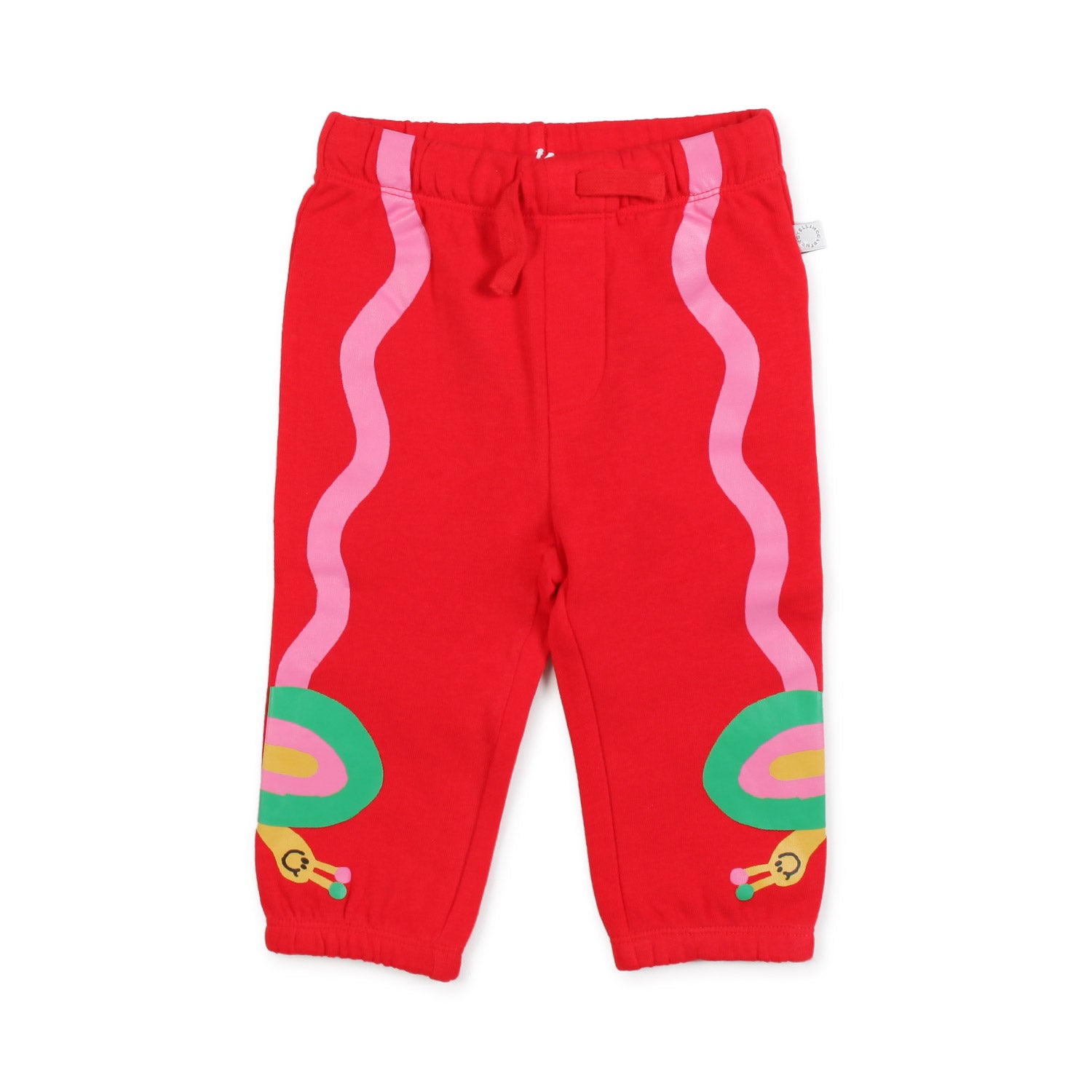 PANTALONE FELPA ROSSO CON STAMPE BIMBA E NEONATA - annameglio.com abbigliamento moda