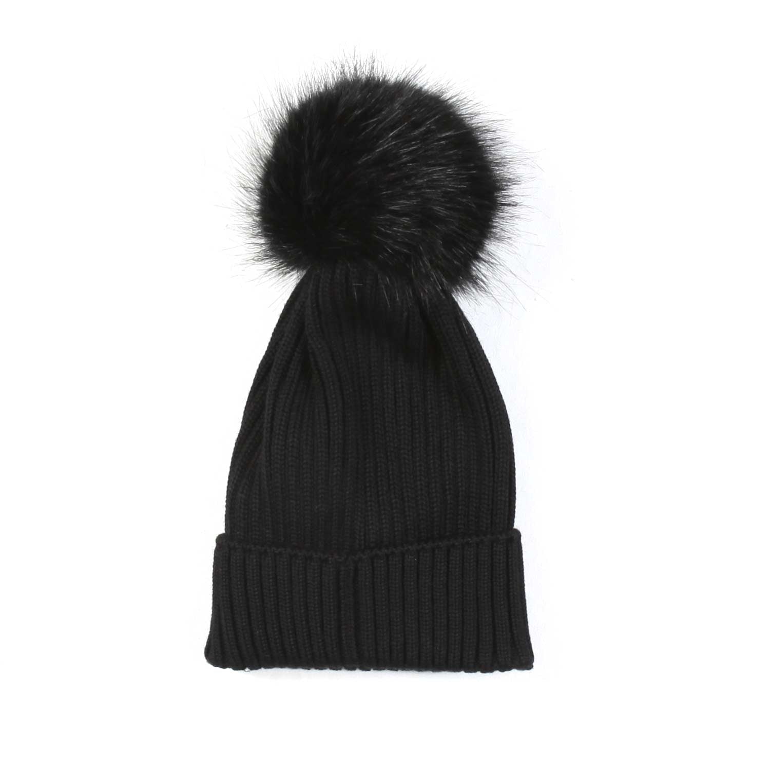 BERRETTO BAMBINA NERO CON PON PON - annameglio.com abbigliamento moda