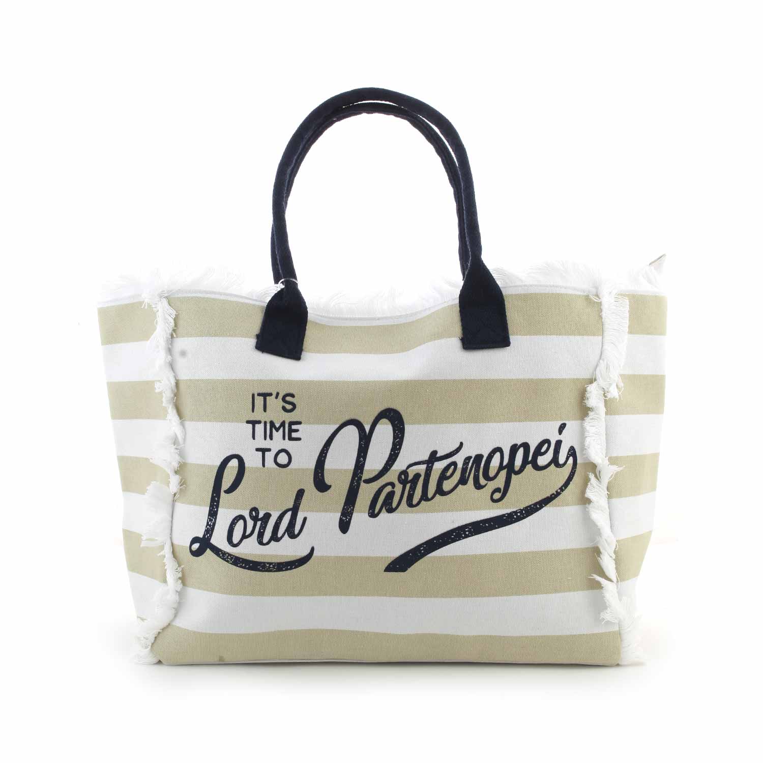 BORSA MARE UNISEX BIANCA E BEIGE A STRISCE - annameglio.com abbigliamento moda