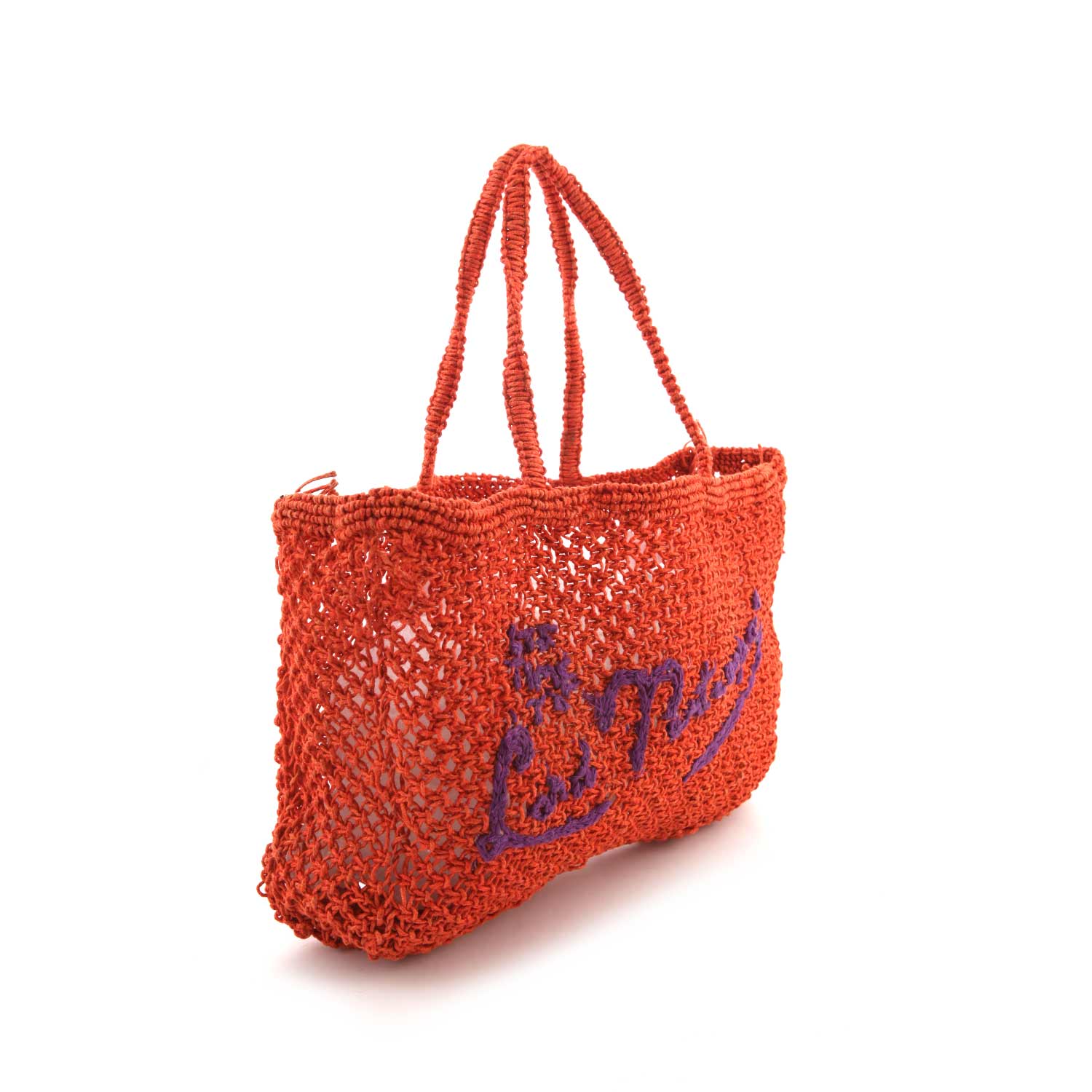 BORSA MARE ARANCIONE INTRECCIATA - annameglio.com abbigliamento moda