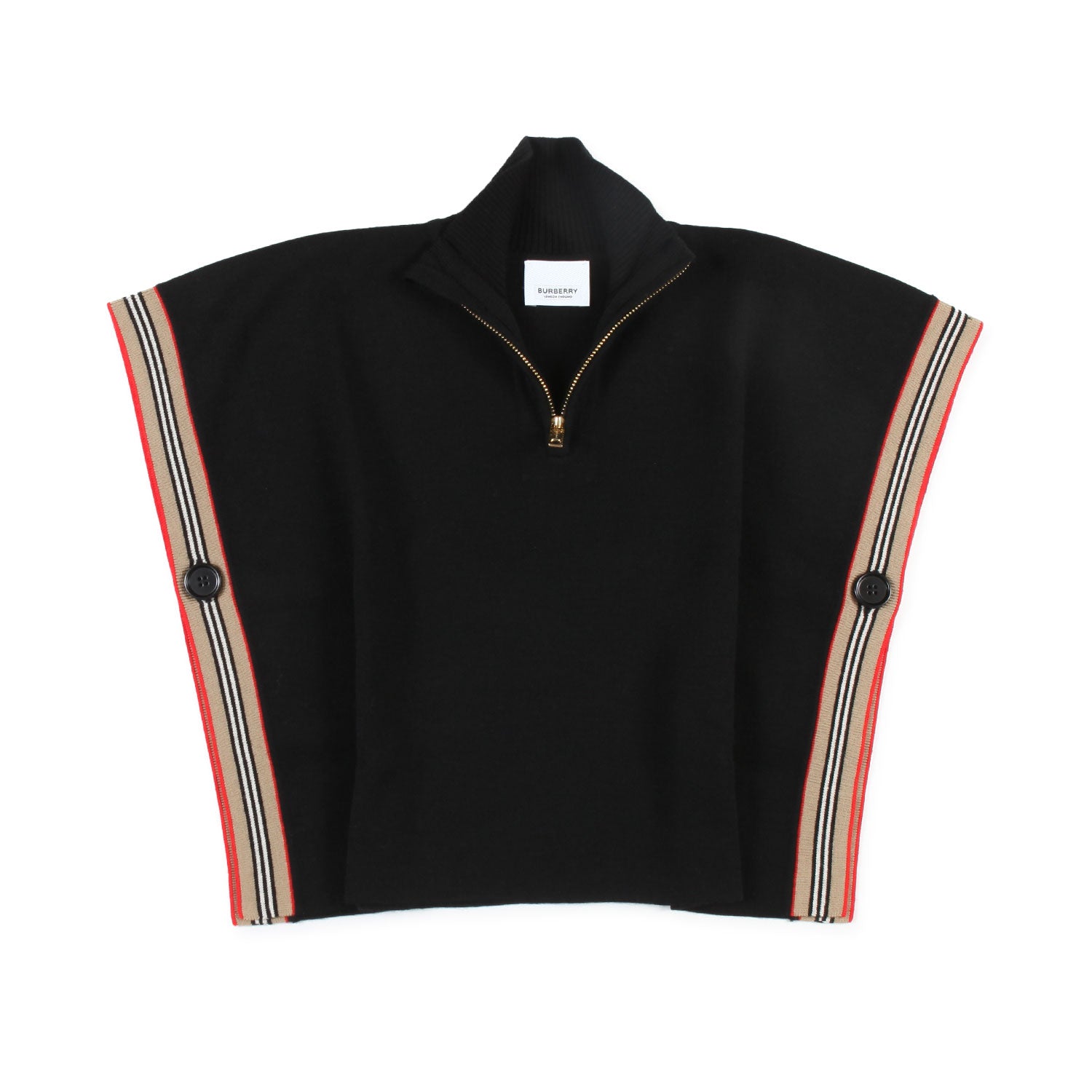 MANTELLA DI LANA NERA E BEIGE BAMBINA - annameglio.com abbigliamento moda