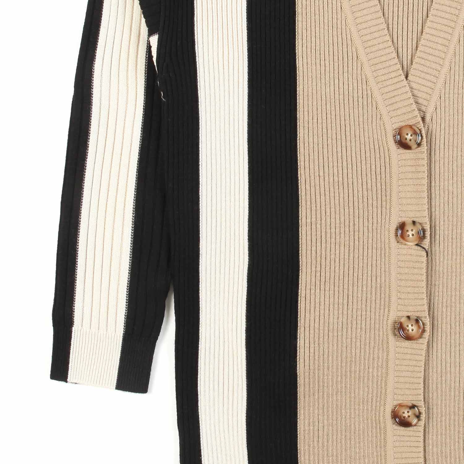CARDIGAN COLOR BLOCK BEIGE UNISEX - annameglio.com abbigliamento moda