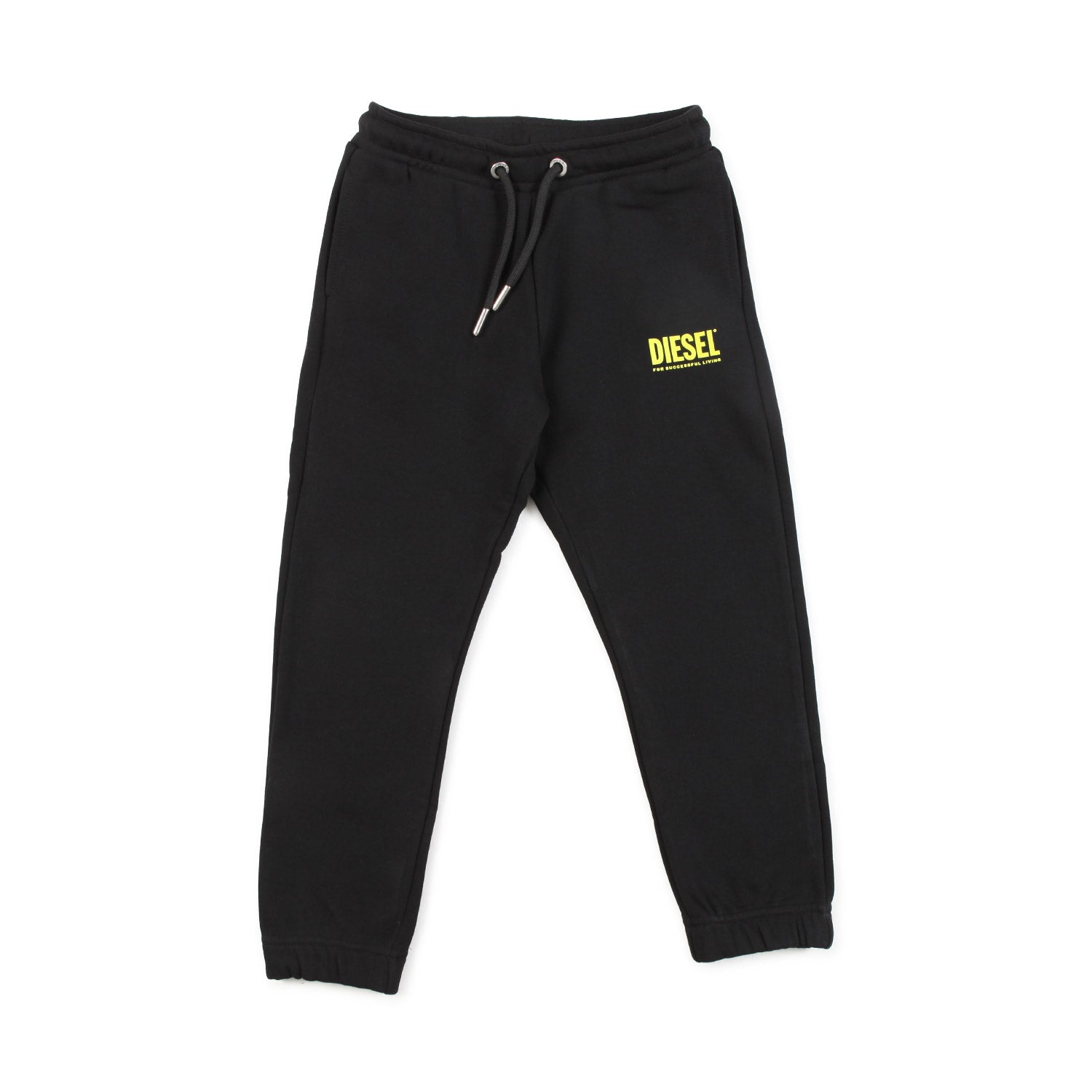 PANTALONE JOGGER NERO CON LOGO GIALLO - annameglio.com abbigliamento moda