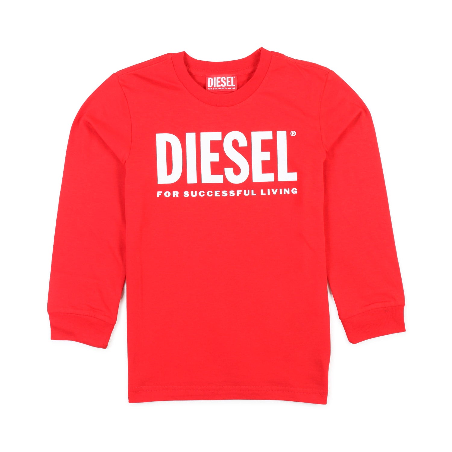 T-SHIRT UNISEX MANICA LUNGA ROSSA CON LOGO BIANCO - annameglio.com abbigliamento moda