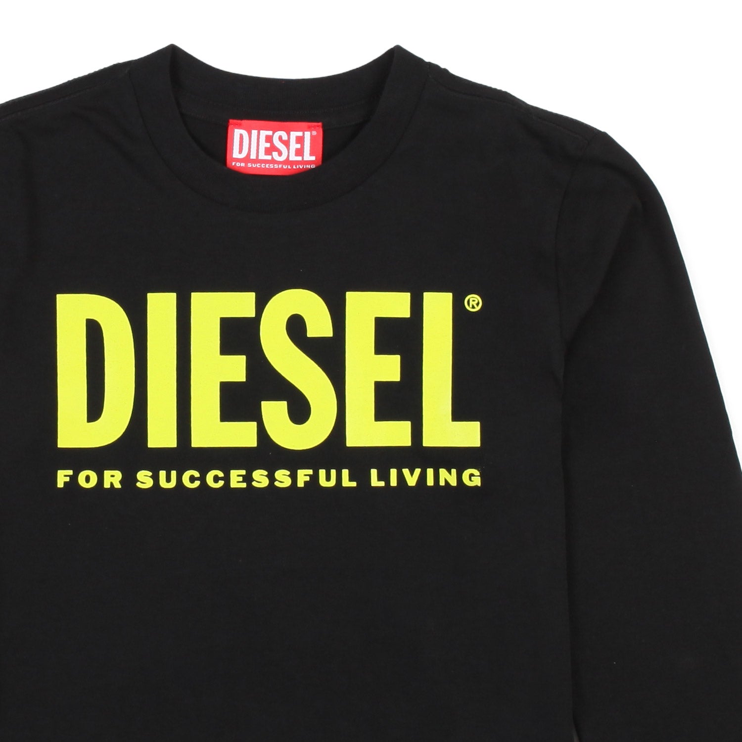 T-SHIRT UNISEX MANICA LUNGA NERA CON LOGO GIALLO - annameglio.com abbigliamento moda