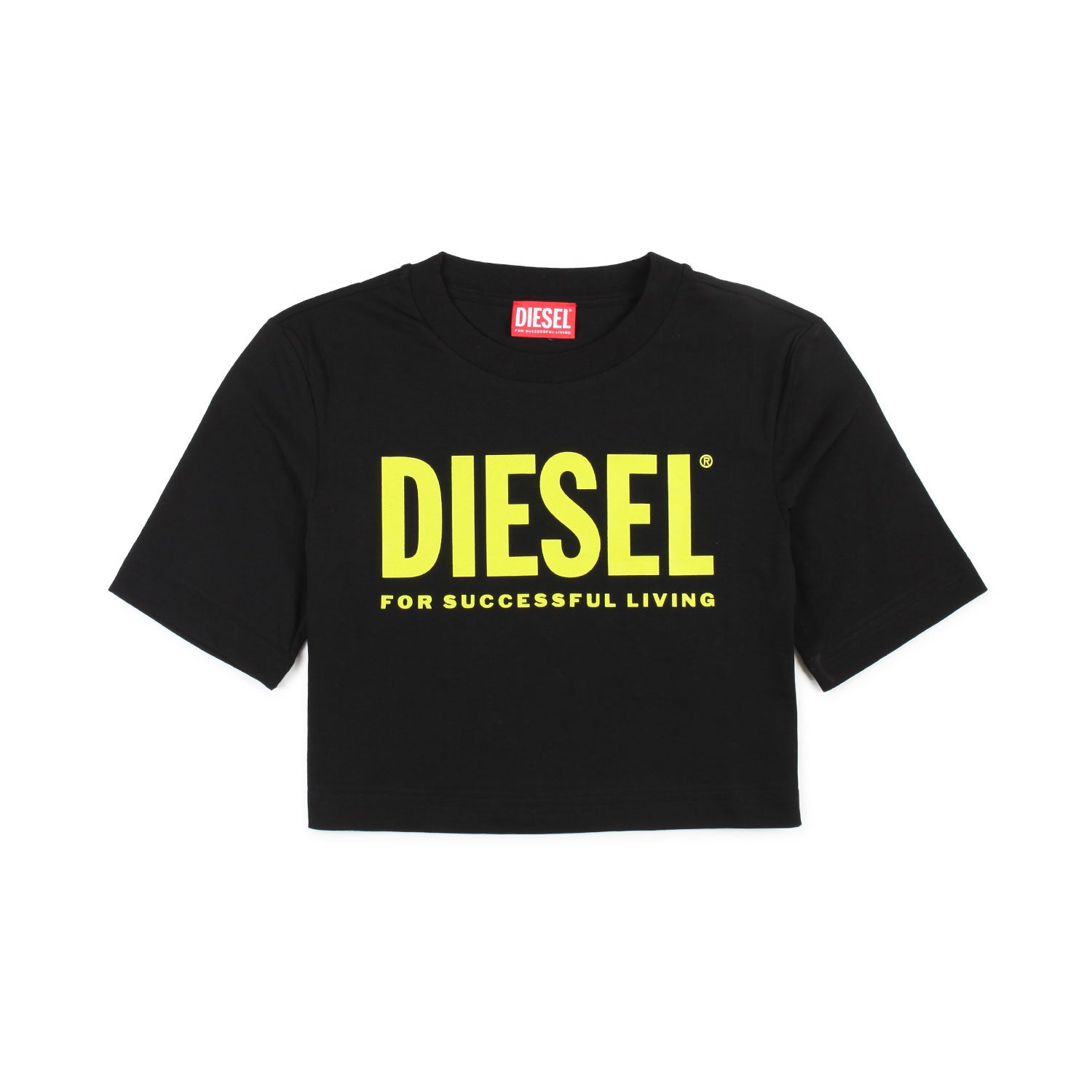 T-SHIRT CROPPED NERA E GIALLA BAMBINA TEEN - annameglio.com abbigliamento moda