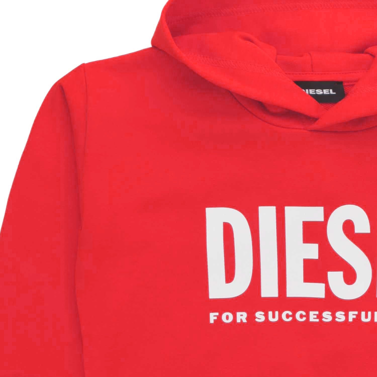 FELPA ROSSA CON CAPPUCCIO E LOGO BIANCO - annameglio.com abbigliamento moda