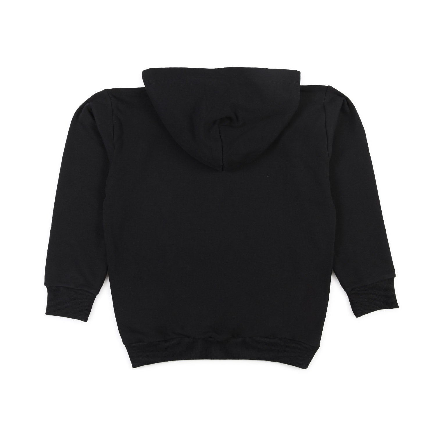 FELPA UNISEX NERA CON LOGO GIALLO E CAPPUCCIO - annameglio.com abbigliamento moda