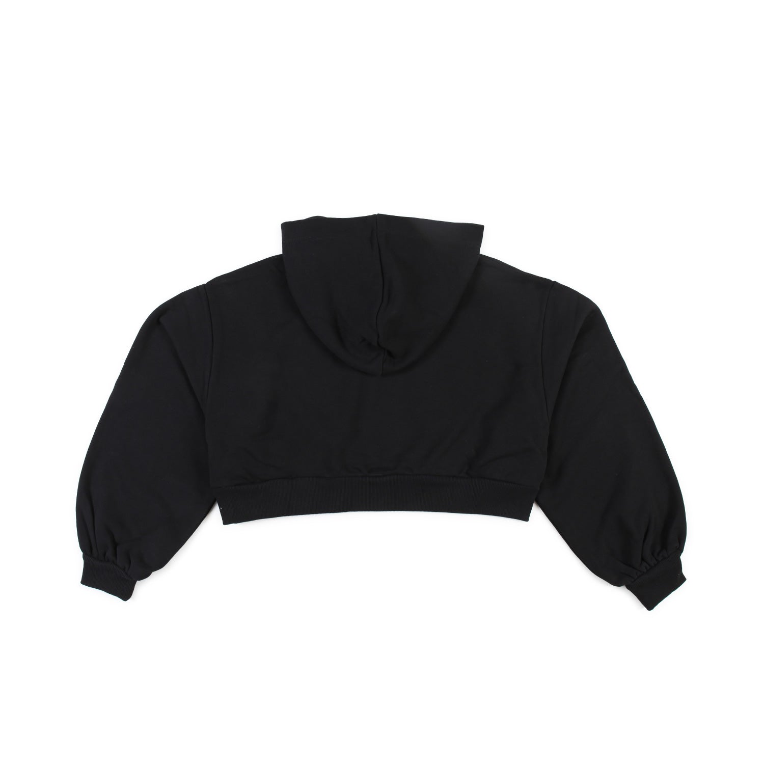 FELPA CROPPED NERA CON CAPPUCCIO BAMBINA TEEN - annameglio.com abbigliamento moda