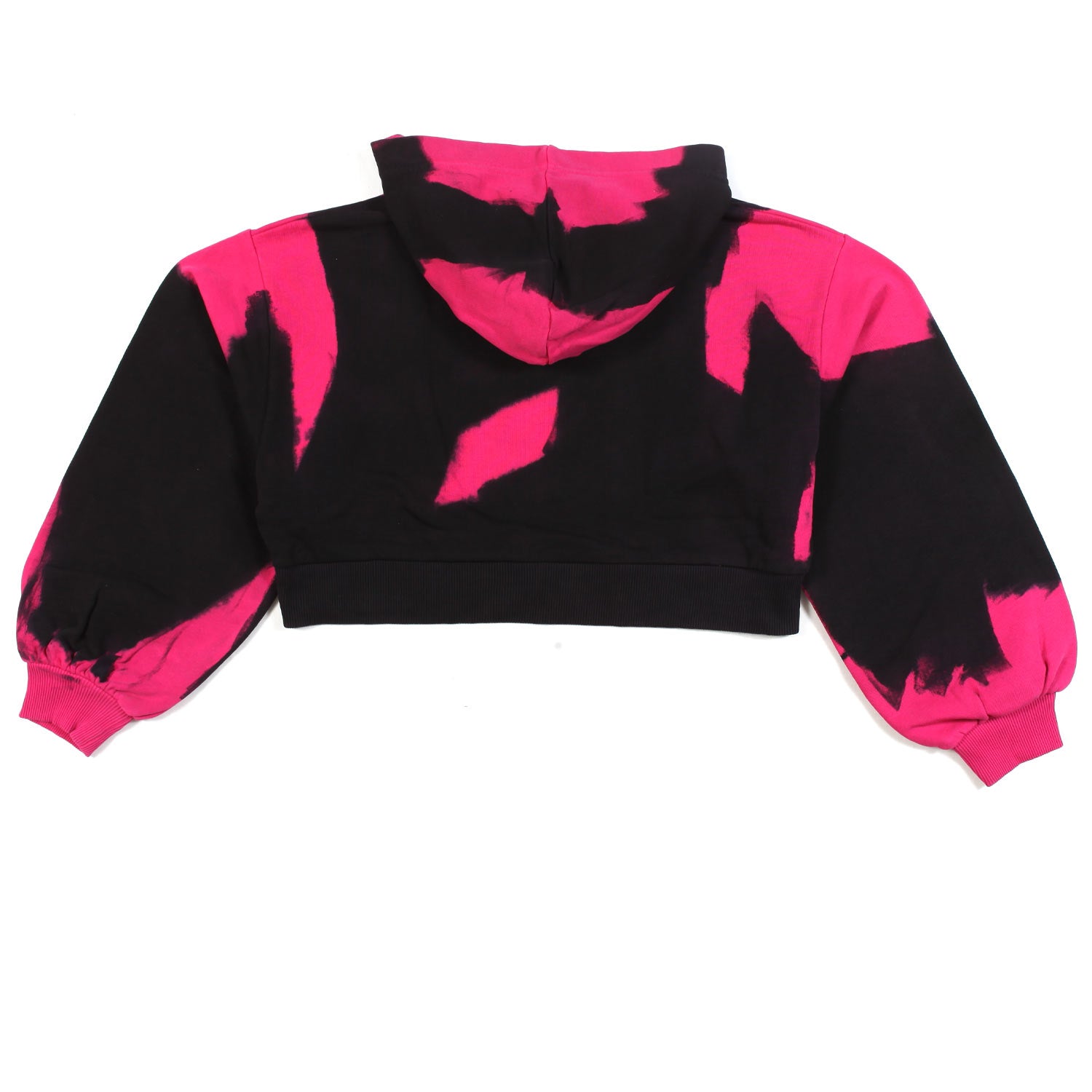 FELPA HOODIE NERA E FUCSIA CROPPED BAMBINA E TEEN - annameglio.com abbigliamento moda