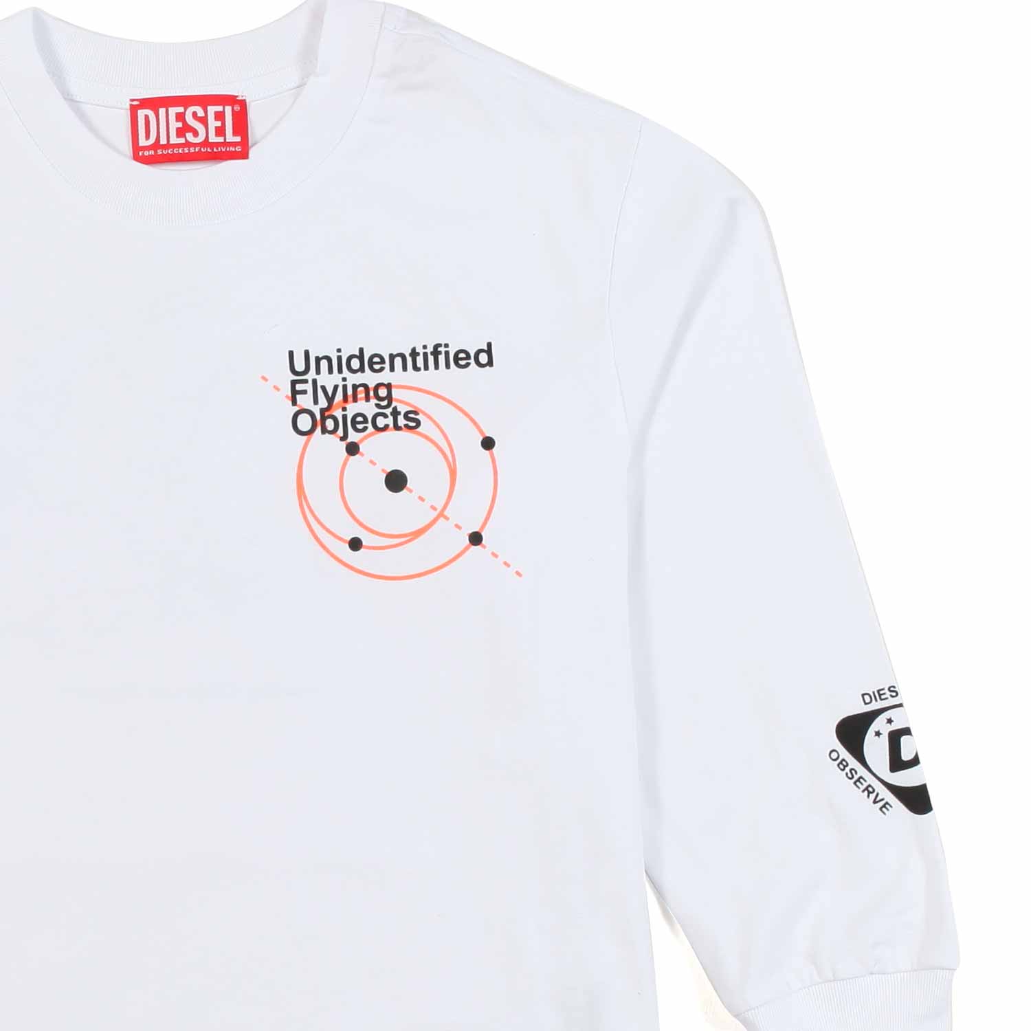 T-SHIRT UNISEX MANICA LUNGA BIANCA DIESEL SPACE - annameglio.com abbigliamento moda