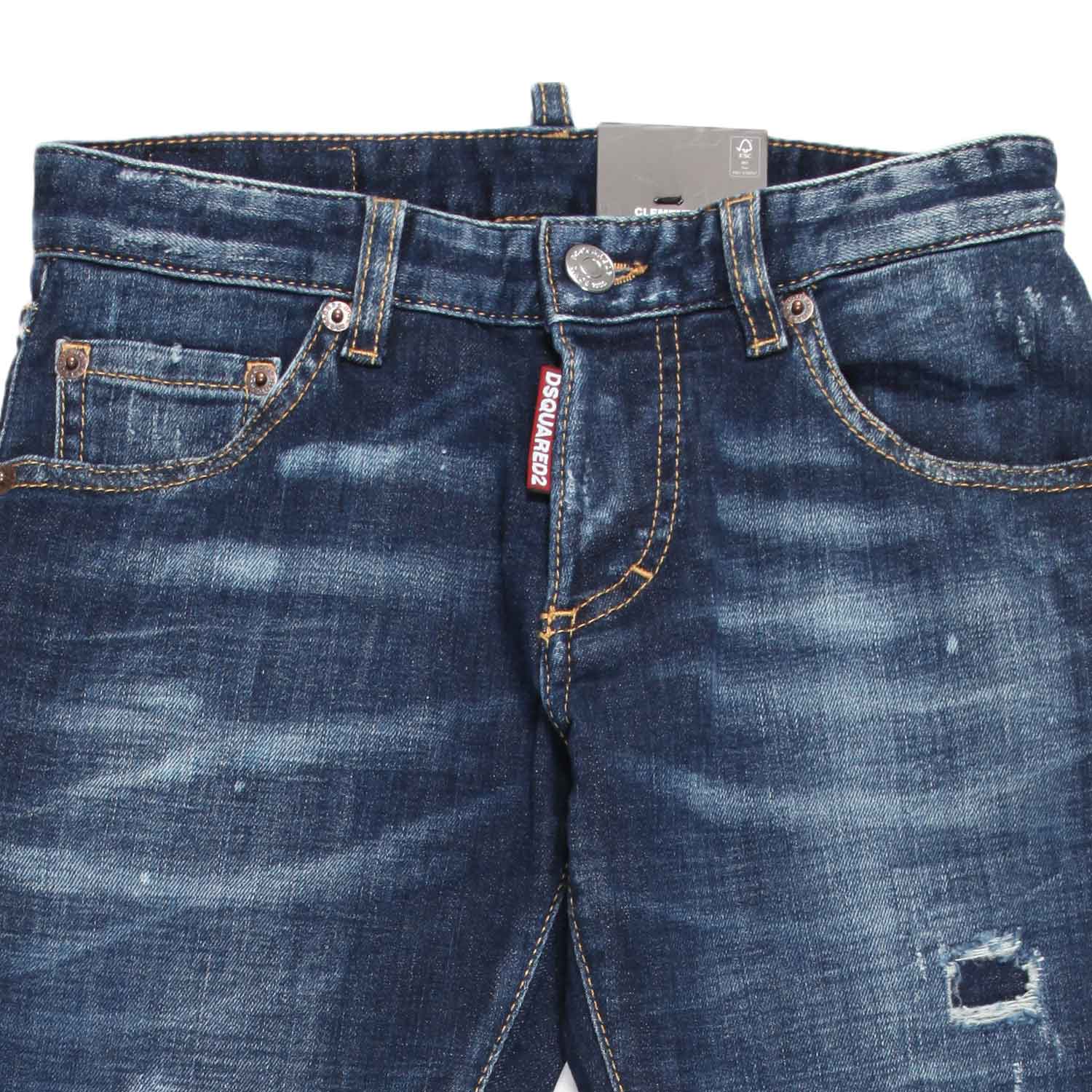 JEANS BLU MEDIO STONE WASH CON STRAPPI - annameglio.com abbigliamento moda