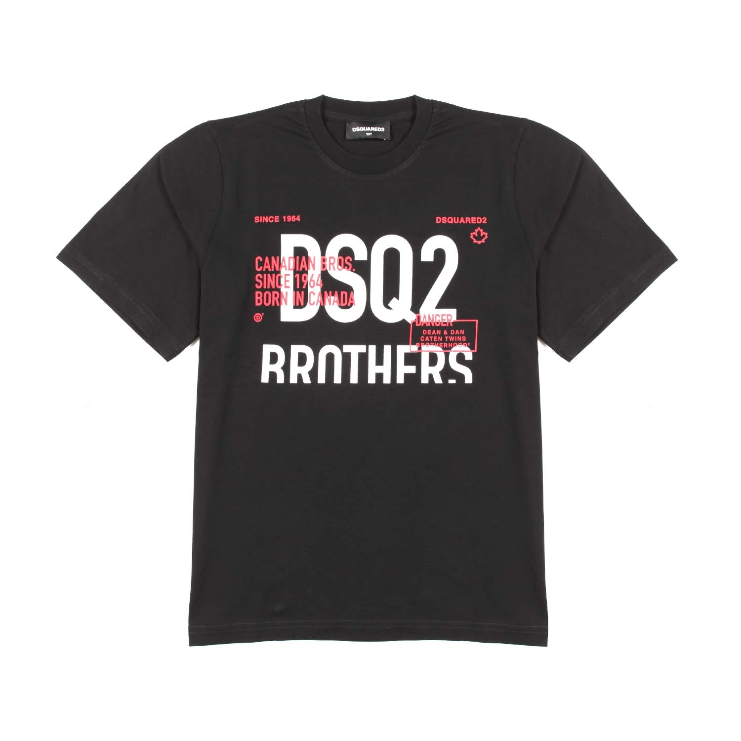 MAGLIETTA NERA CON STAMPE BIANCHE E ROSSE - annameglio.com abbigliamento moda