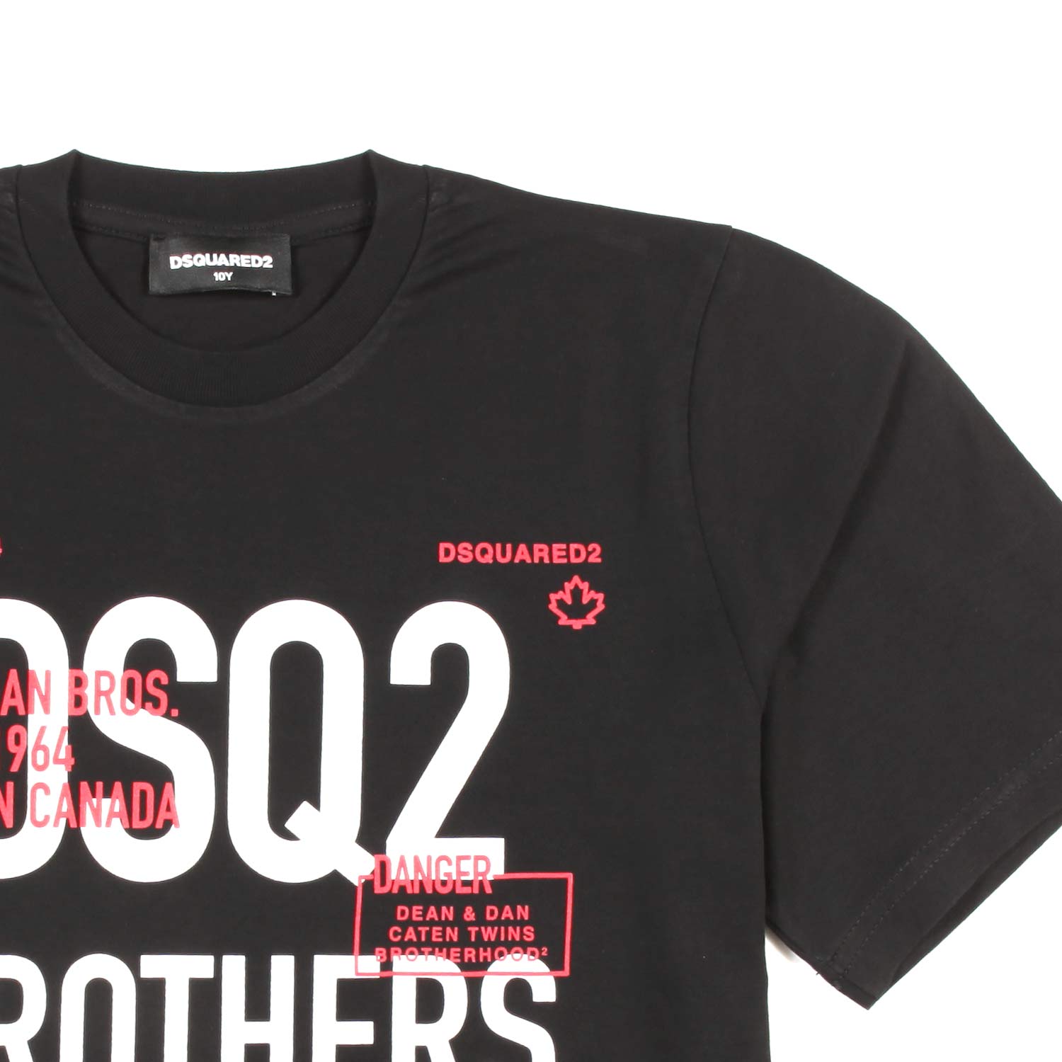 MAGLIETTA NERA CON STAMPE BIANCHE E ROSSE - annameglio.com abbigliamento moda