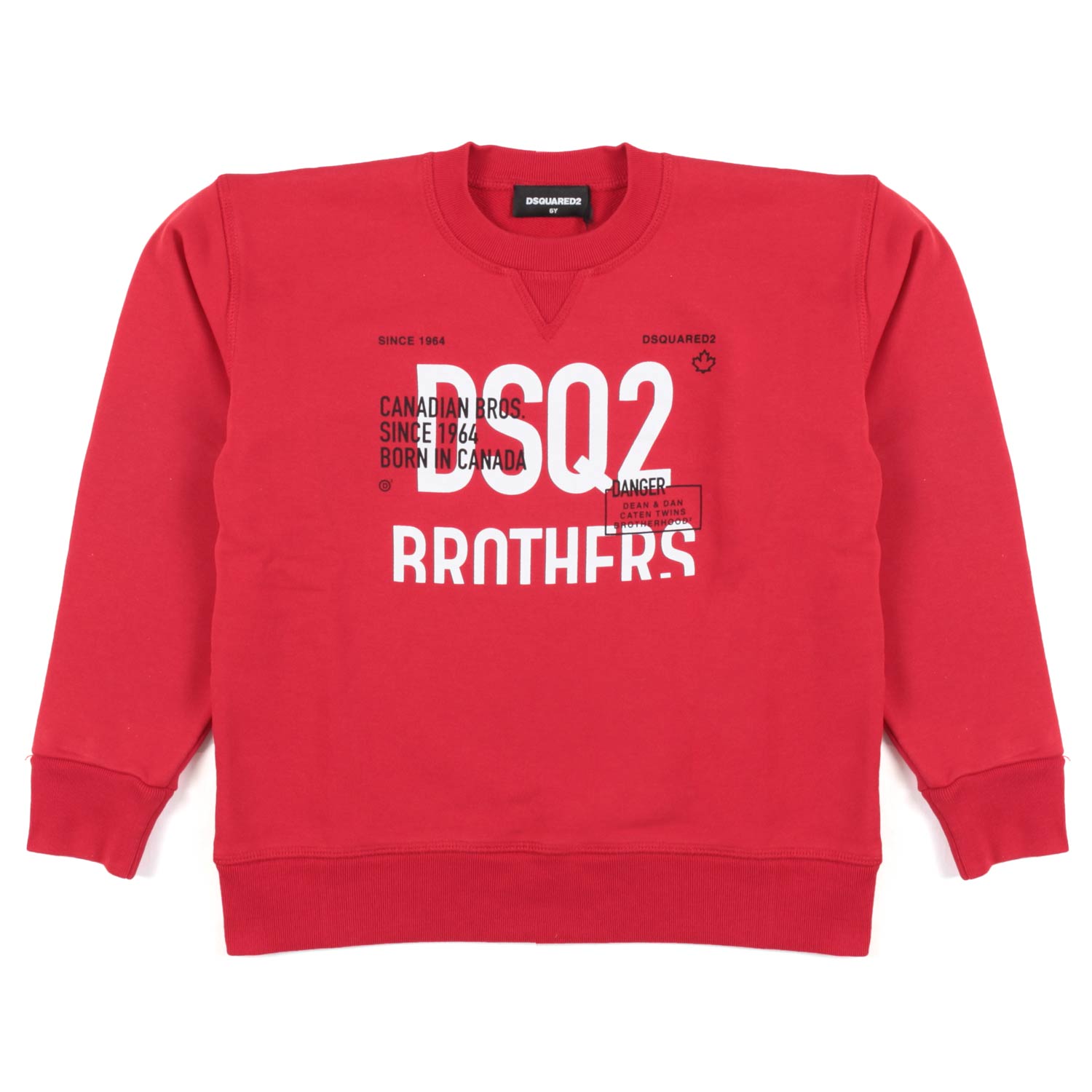 FELPA NO-GENDER ROSSA CON LOGHI BIANCHI E NERI - annameglio.com abbigliamento moda