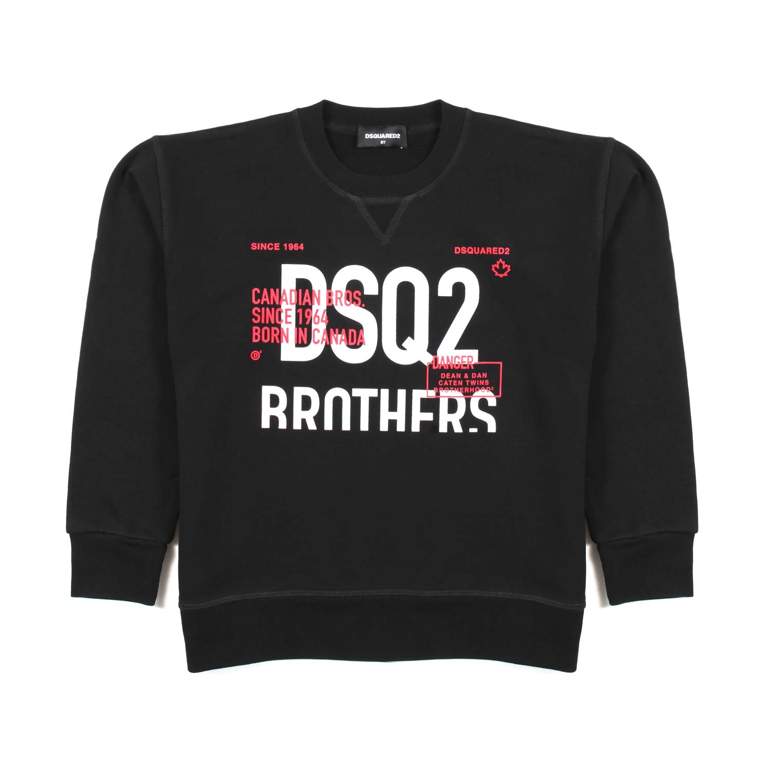 FELPA NERA CON LOGHI BIANCHI E ROSSI - annameglio.com abbigliamento moda