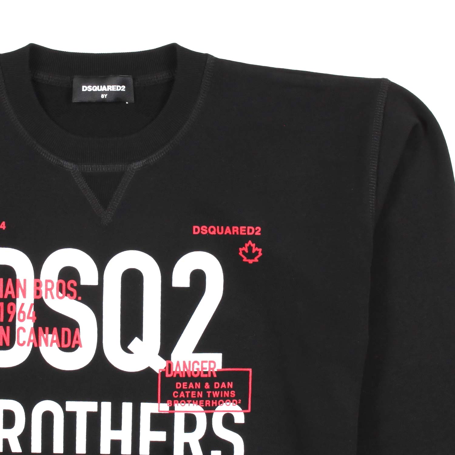 FELPA NERA CON LOGHI BIANCHI E ROSSI - annameglio.com abbigliamento moda