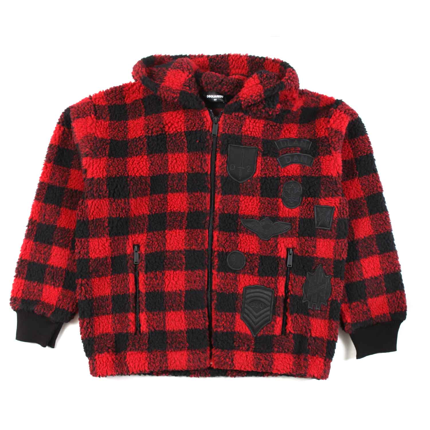 GIACCA TEDDY UNISEX ROSSA E NERA A QUADRI - annameglio.com abbigliamento moda