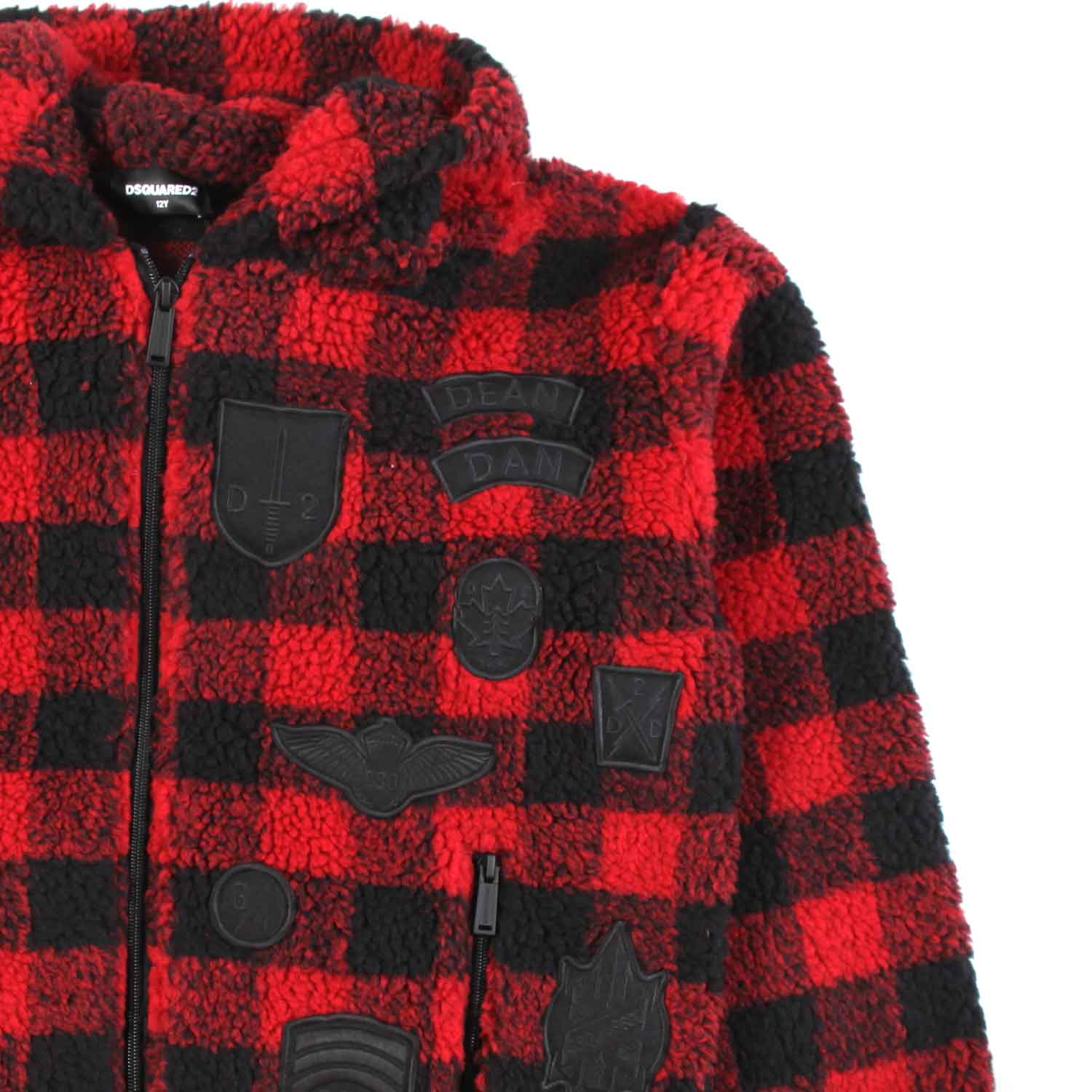 GIACCA TEDDY UNISEX ROSSA E NERA A QUADRI - annameglio.com abbigliamento moda