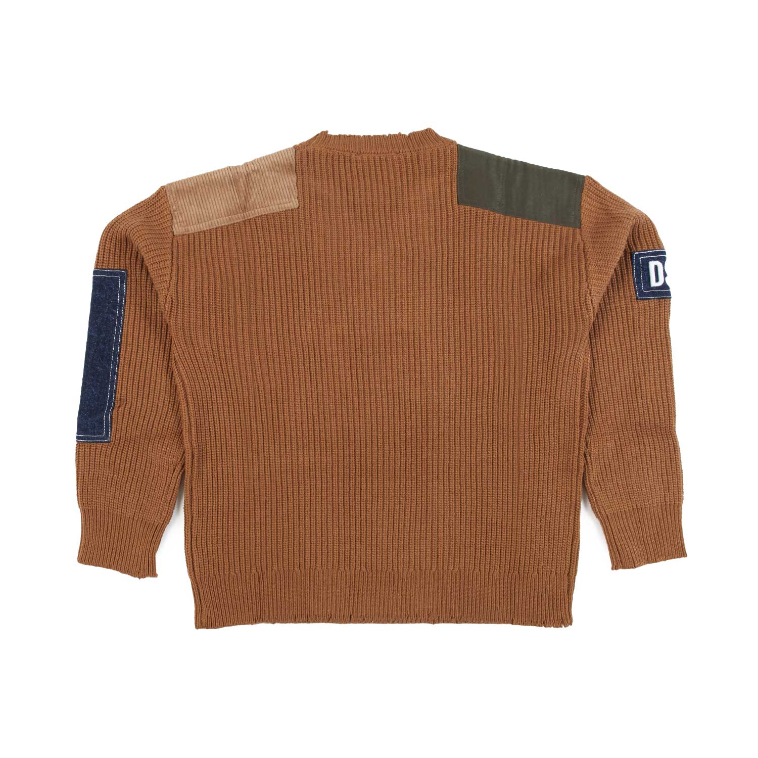 PULLOVER UNISEX MARRONE CON TOPPE MULTICOLOR - annameglio.com abbigliamento moda