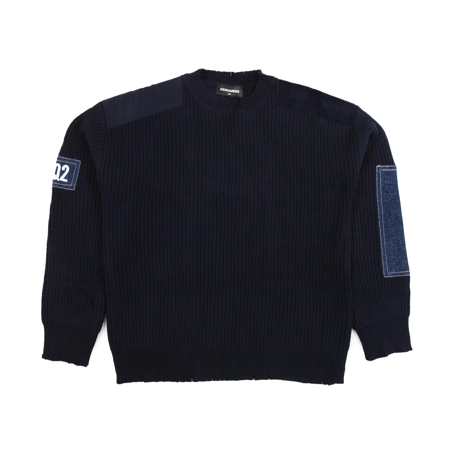 PULLOVER UNISEX BLU NAVY CON TOPPE - annameglio.com abbigliamento moda