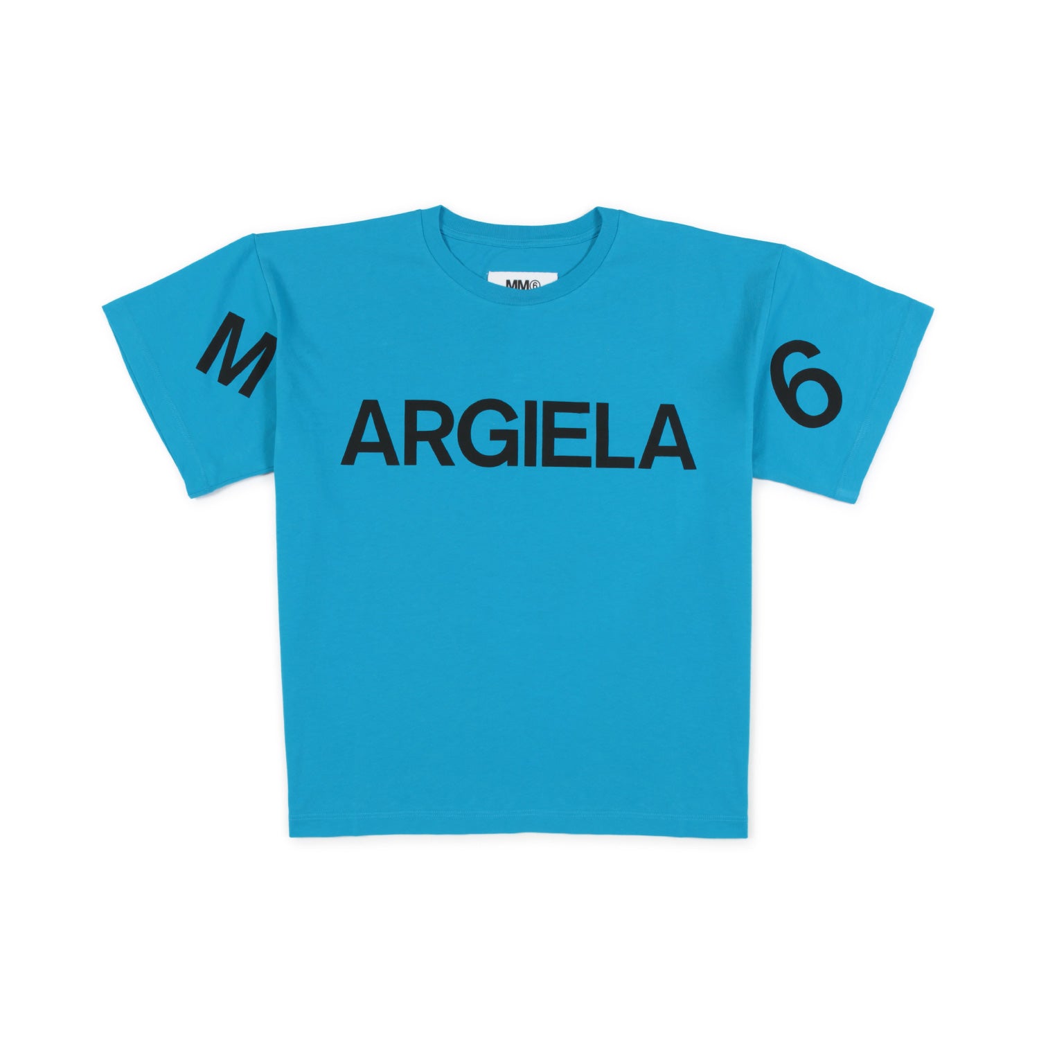 T-SHIRT AZZURRA CON LOGO NERO BAMBINA E RAGAZZA - annameglio.com abbigliamento moda