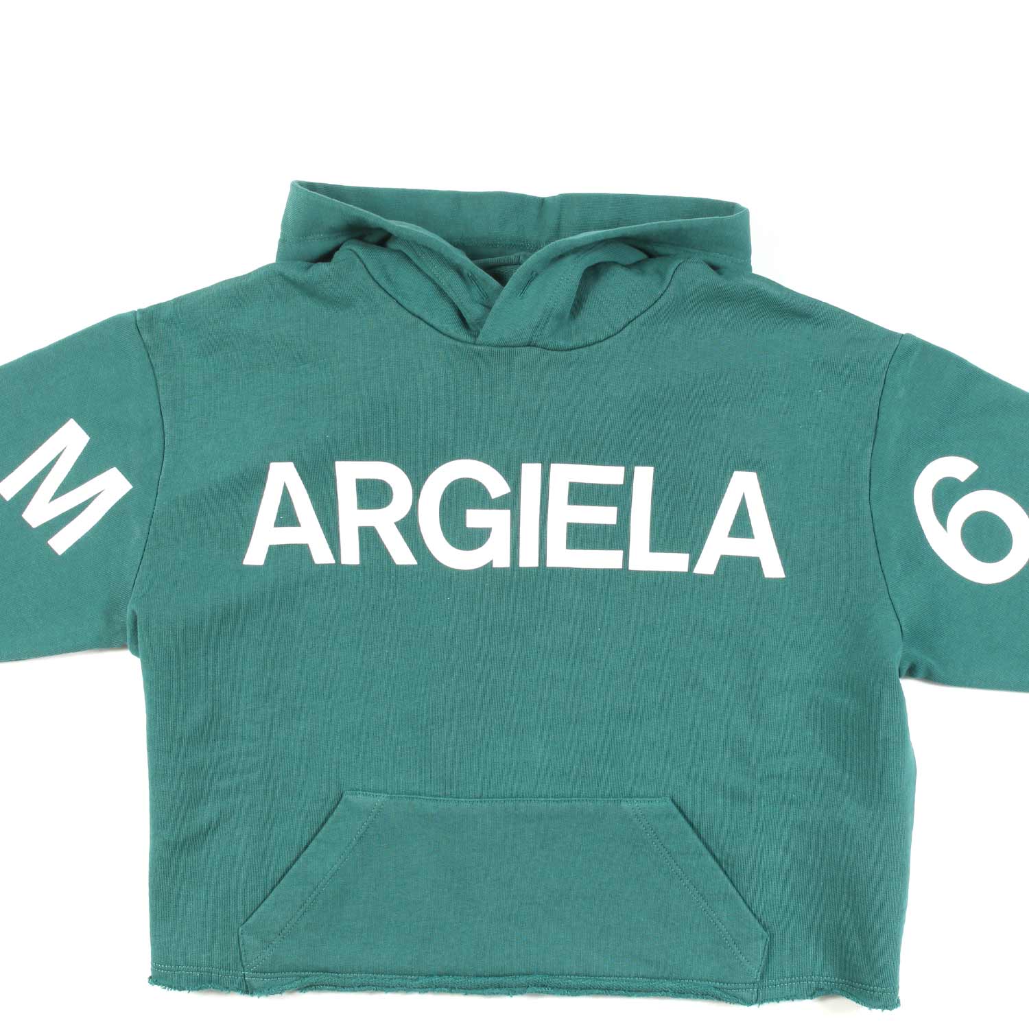 FELPA CROPPED VERDE CON CAPPUCCIO BAMBINA E TEEN - annameglio.com abbigliamento moda