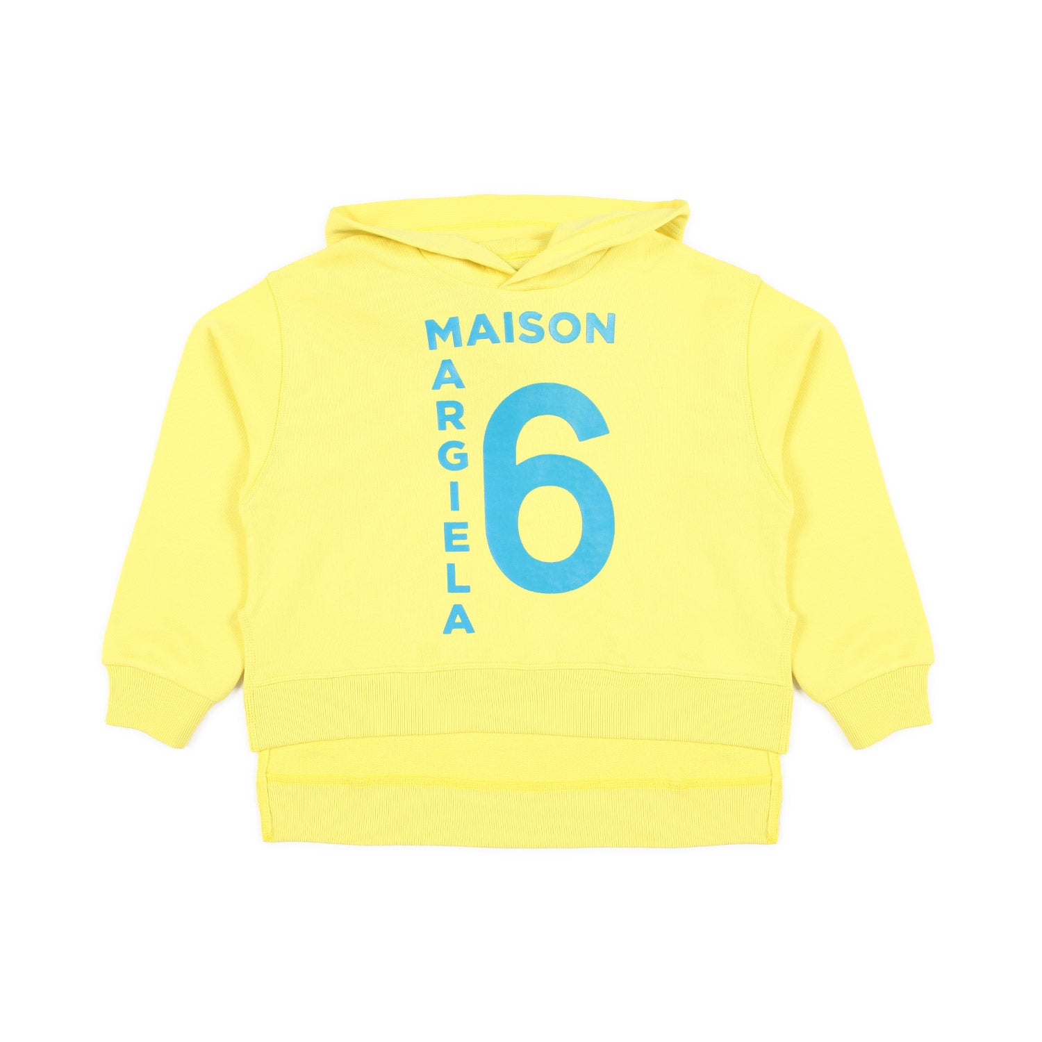 FELPA HOODIE GIALLA CON LOGO AZZURRO BAMBINA TEEN - annameglio.com abbigliamento moda