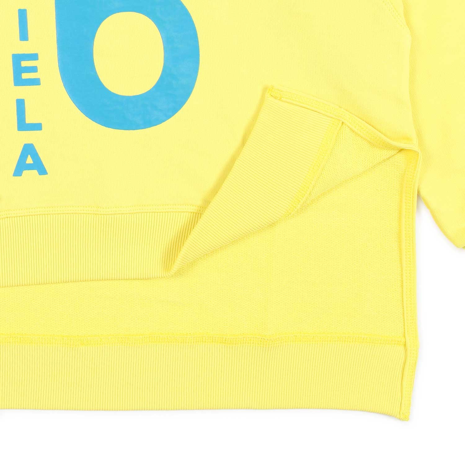 FELPA HOODIE GIALLA CON LOGO AZZURRO BAMBINA TEEN - annameglio.com abbigliamento moda