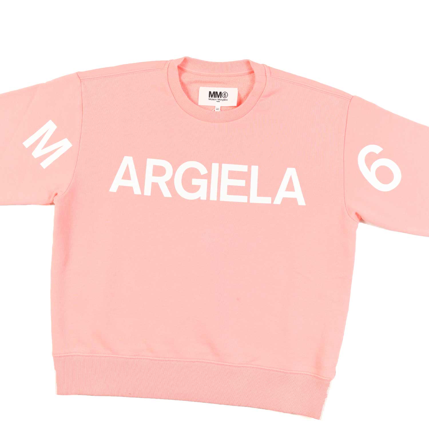 FELPA ROSA CON LOGO BIANCO BAMBINA E RAGAZZA - annameglio.com abbigliamento moda