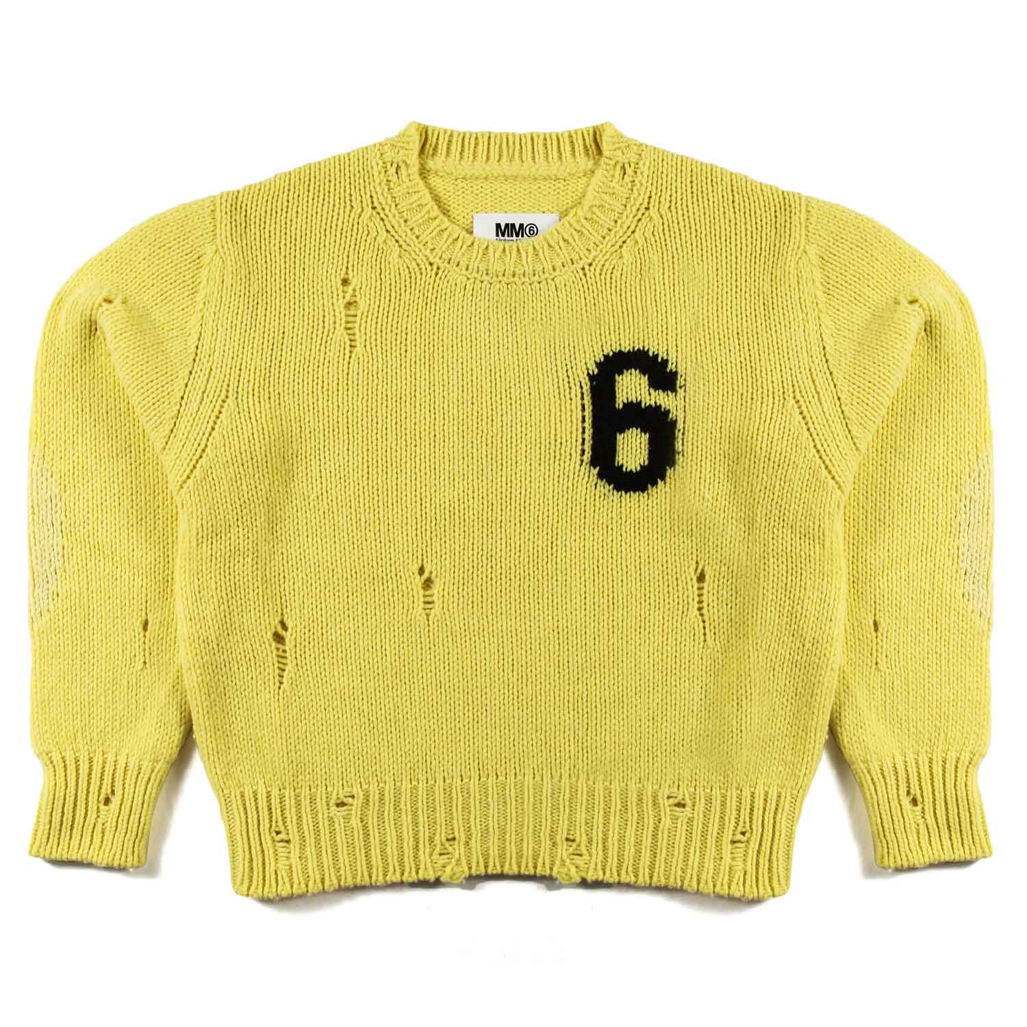 MAGLIONE GIALLO CON LOGO NERO BAMBINA E RAGAZZA - annameglio.com abbigliamento moda