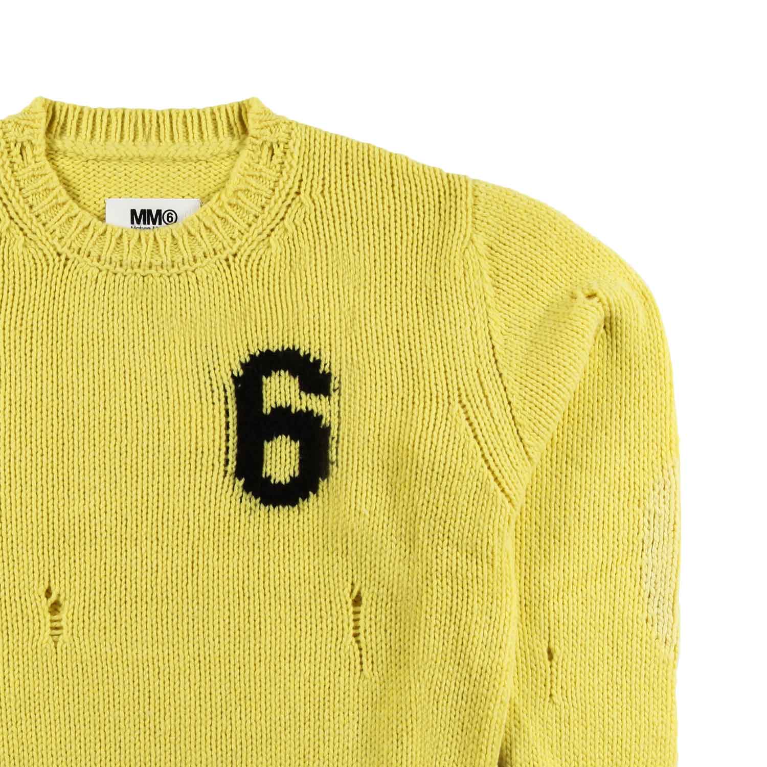 MAGLIONE GIALLO CON LOGO NERO BAMBINA E RAGAZZA - annameglio.com abbigliamento moda
