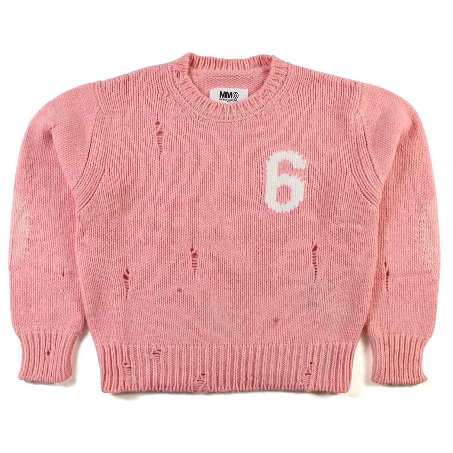 MAGLIONE ROSA CON LOGO BIANCO BAMBINA E RAGAZZA - annameglio.com abbigliamento moda