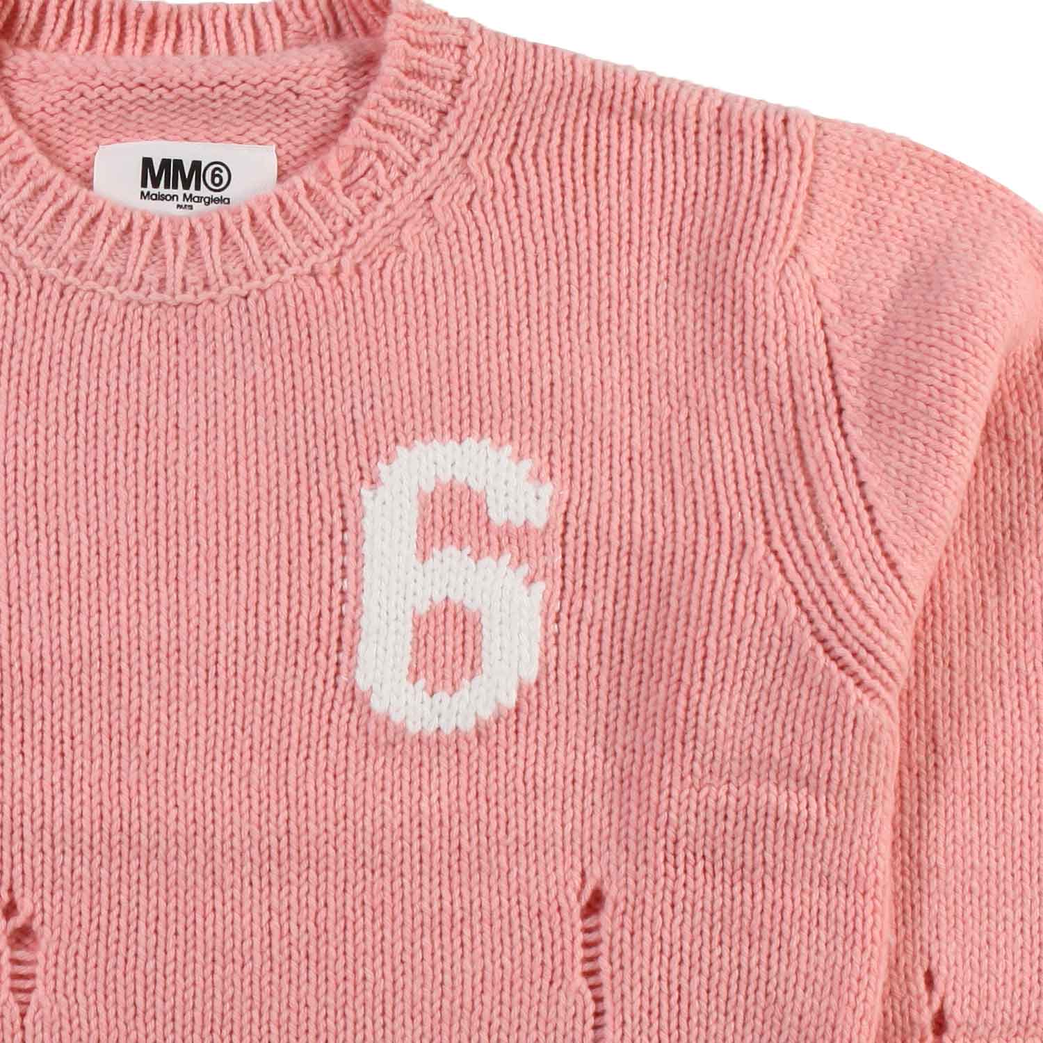 MAGLIONE ROSA CON LOGO BIANCO BAMBINA E RAGAZZA - annameglio.com abbigliamento moda