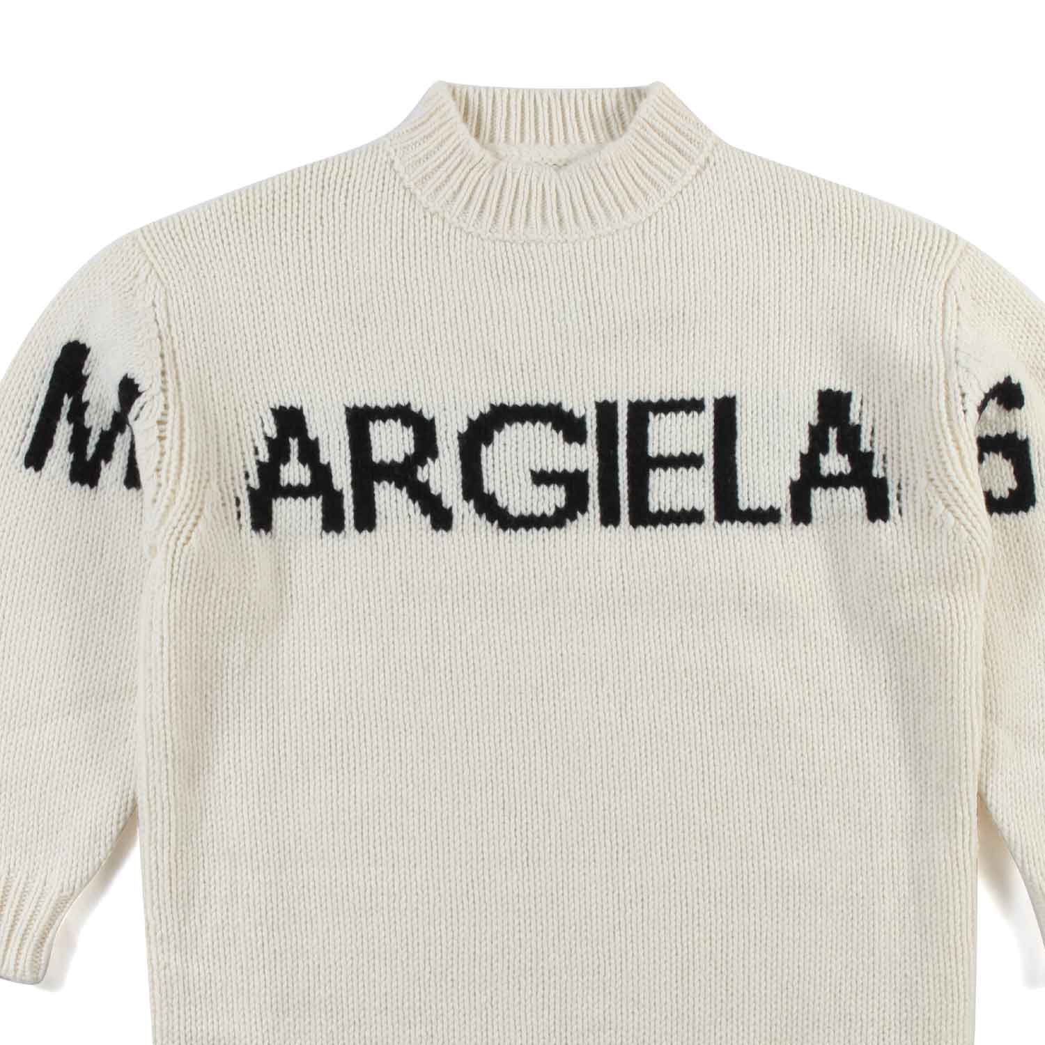 ABITO MAXI-MAGLIA PANNA CON LOGO NERO - annameglio.com abbigliamento moda