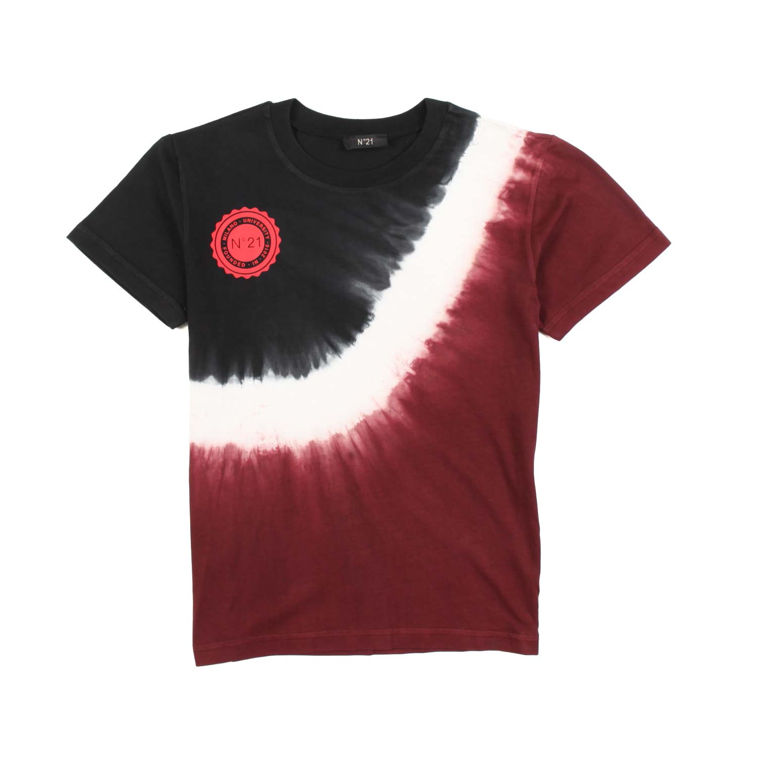 T-SHIRT UNISEX BORDEAUX, BIANCA E NERA TIE DYE - annameglio.com abbigliamento moda