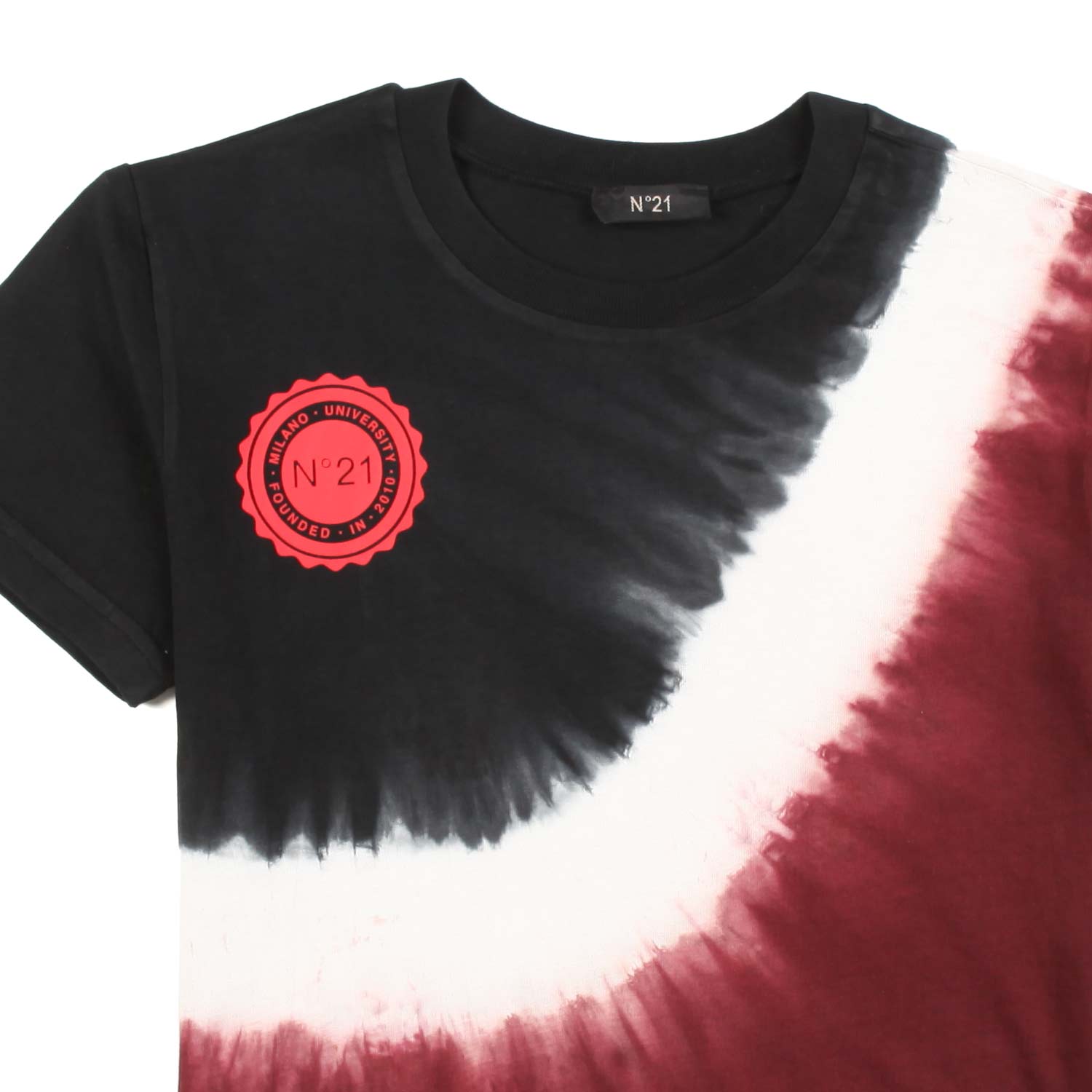 T-SHIRT UNISEX BORDEAUX, BIANCA E NERA TIE DYE - annameglio.com abbigliamento moda