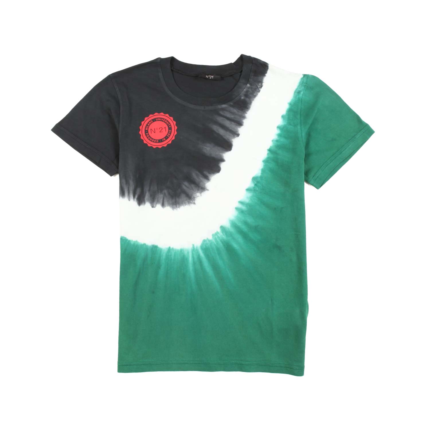 T-SHIRT UNISEX VERDE, BIANCA E NERA TIE DYE - annameglio.com abbigliamento moda